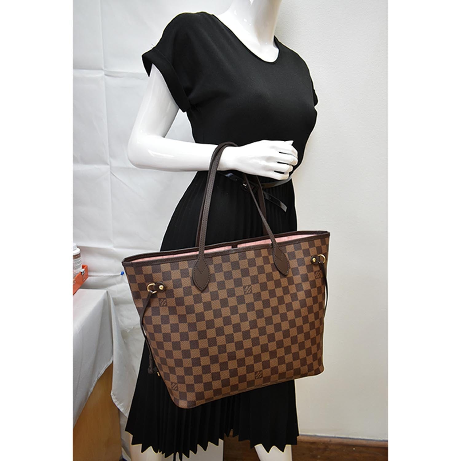 Louis Neverfull Mm Damier Ebene Tote Bag