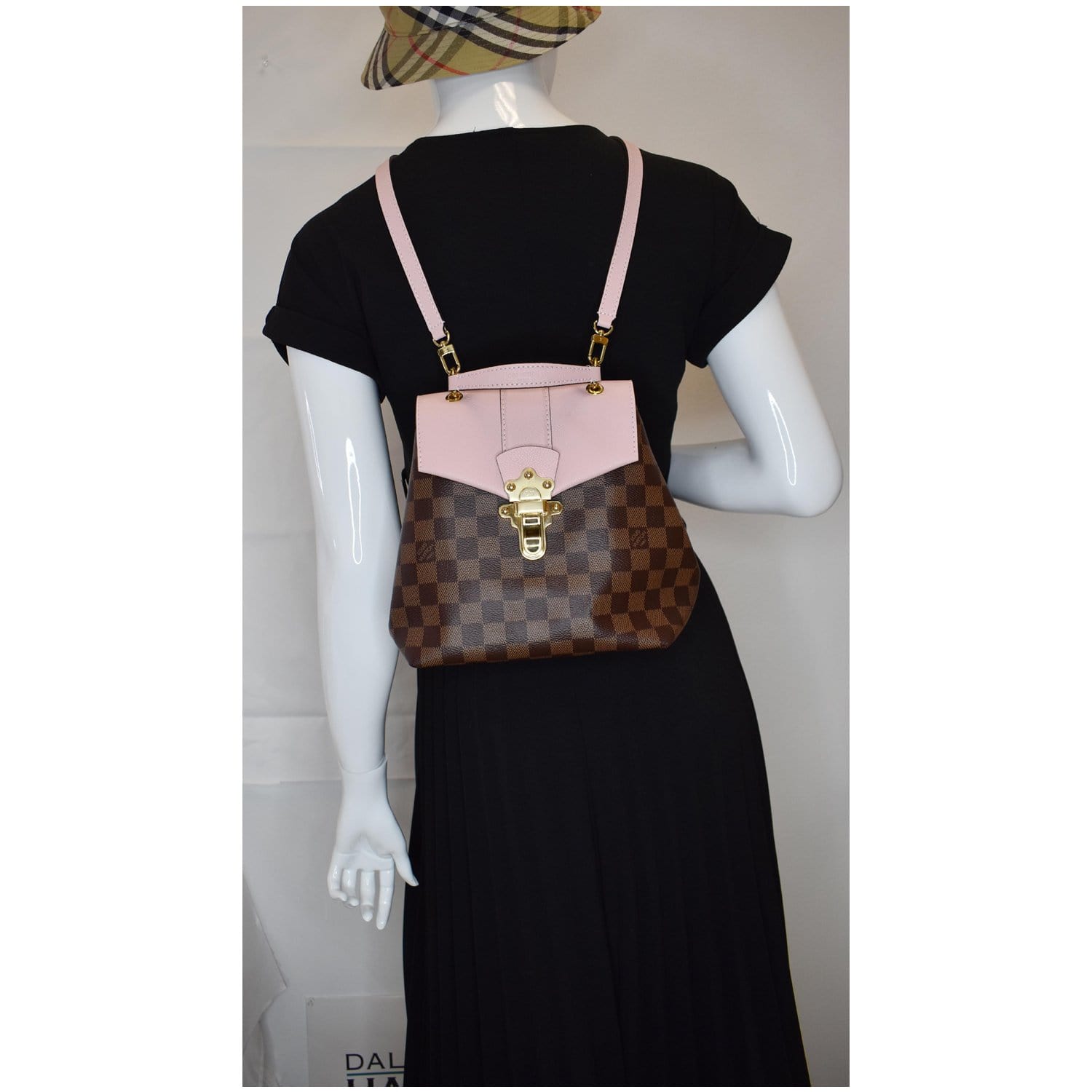 Louis Clapton Damier Ebene Backpack Bag Magnolia