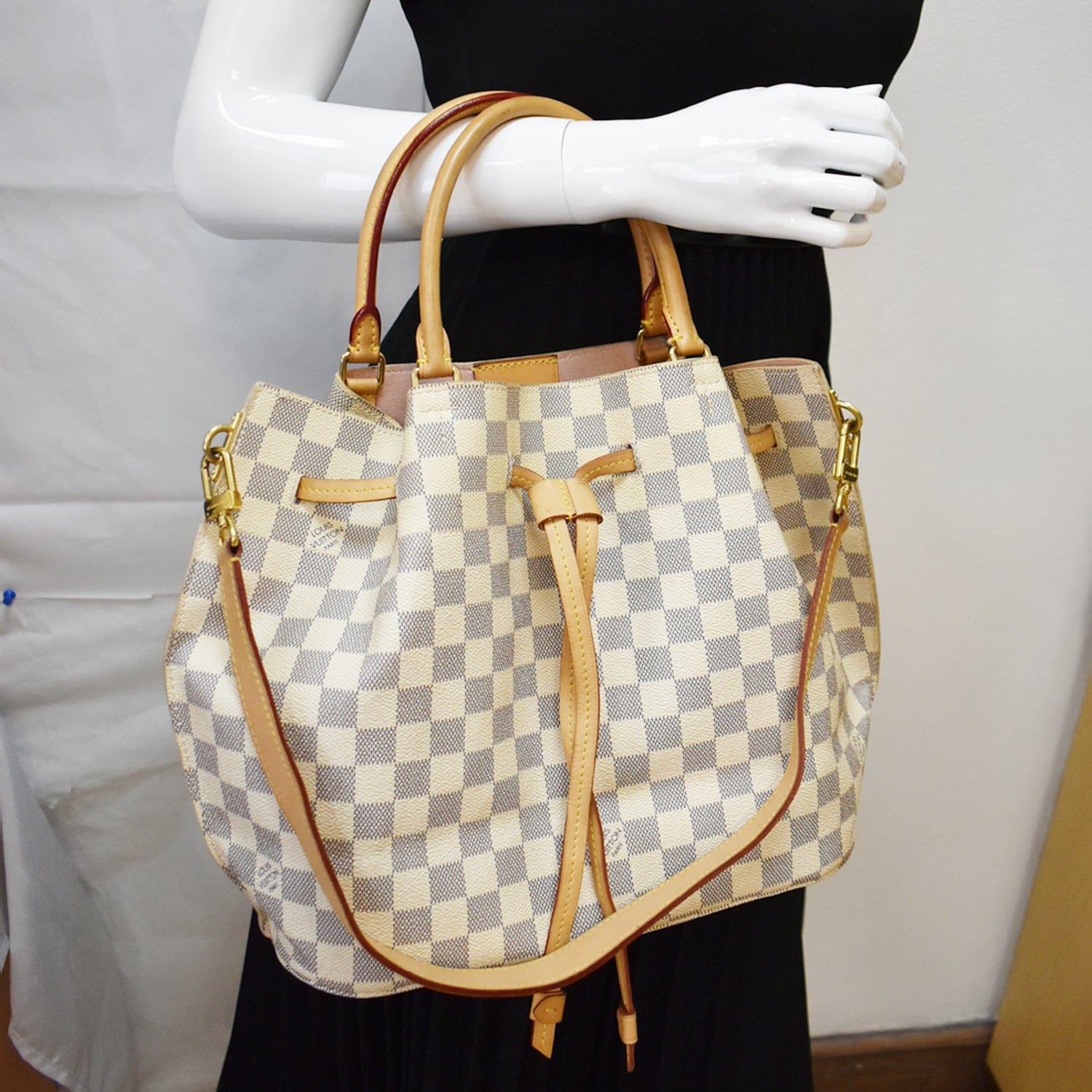 Louis Girolata Damier Azur Shoulder Bag White