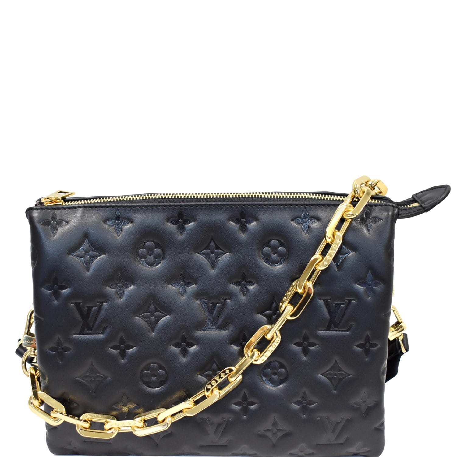 Louis Coussin Pm Embossed Shoulder Bag Monogram Black