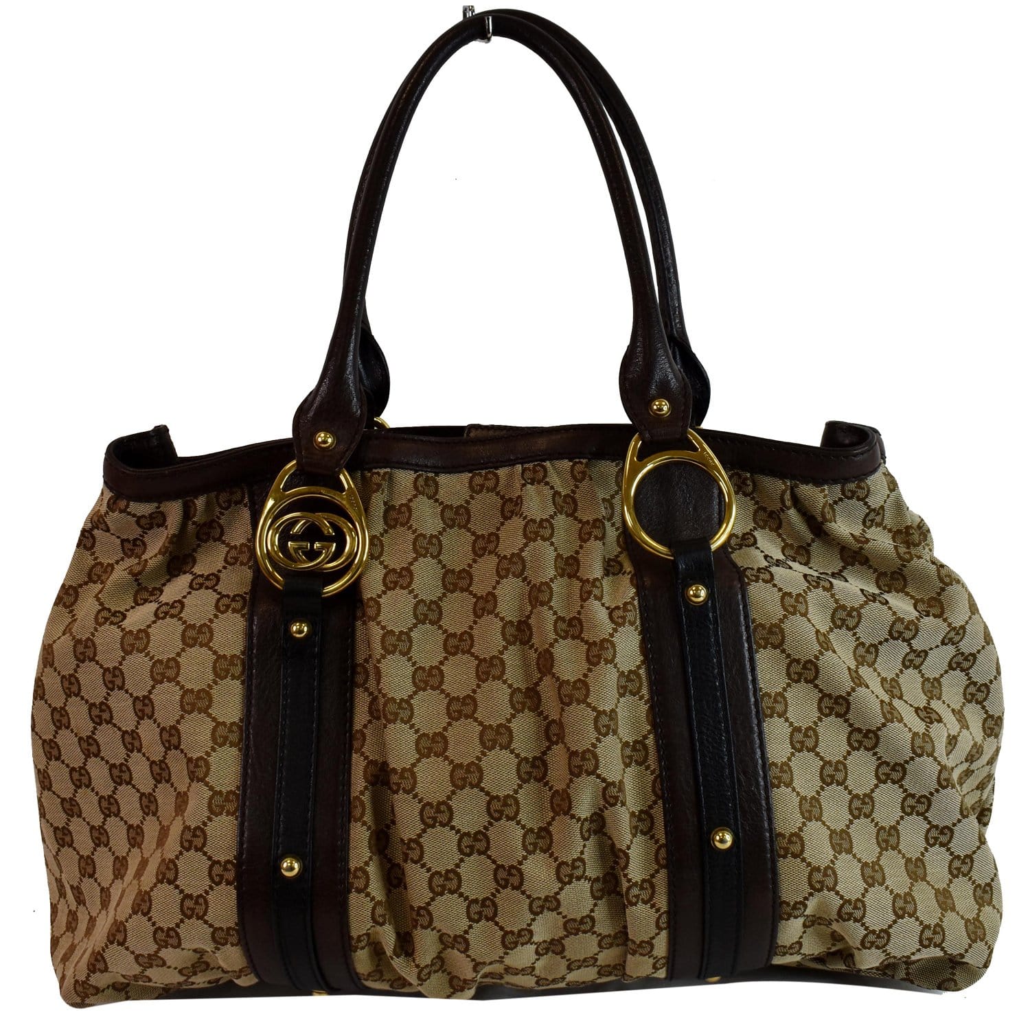 Gucci Interlocking Tote Bag Canvas Beige