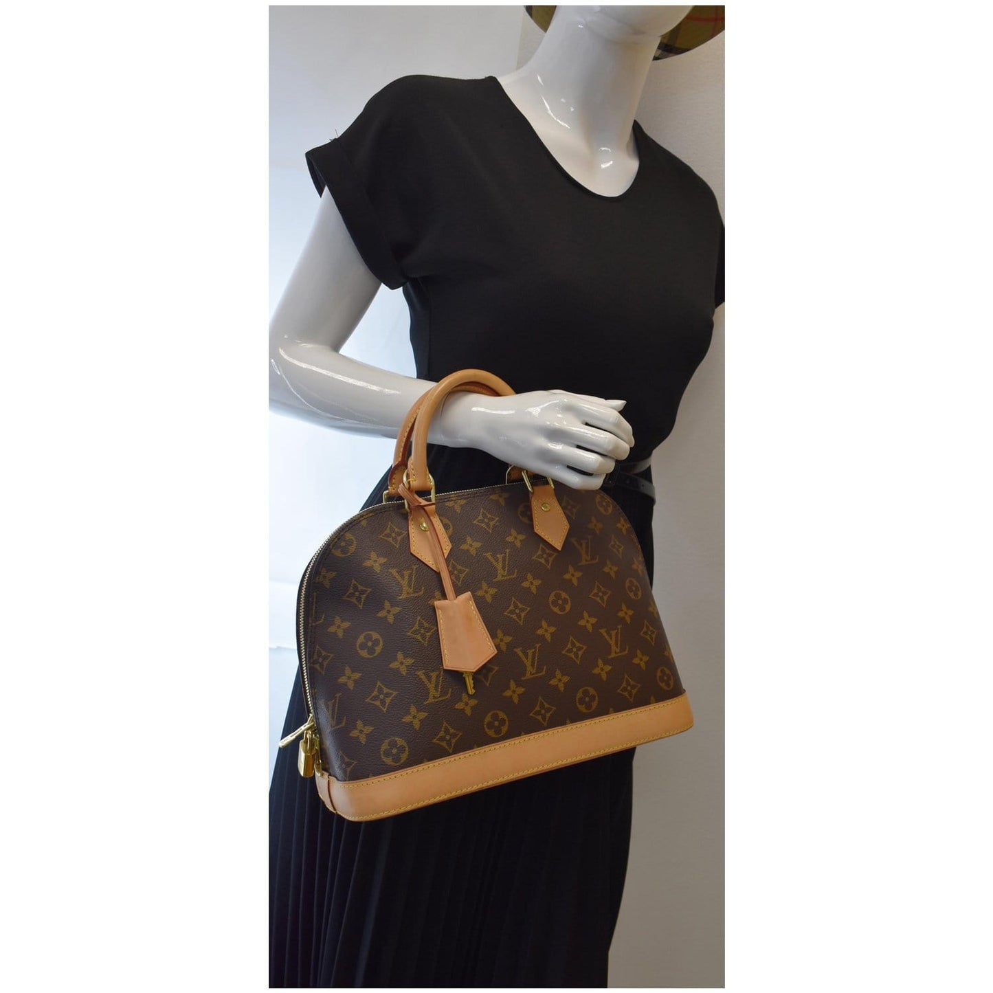 Louis Alma Pm Satchel Bag Canvas Monogram Travel Bag