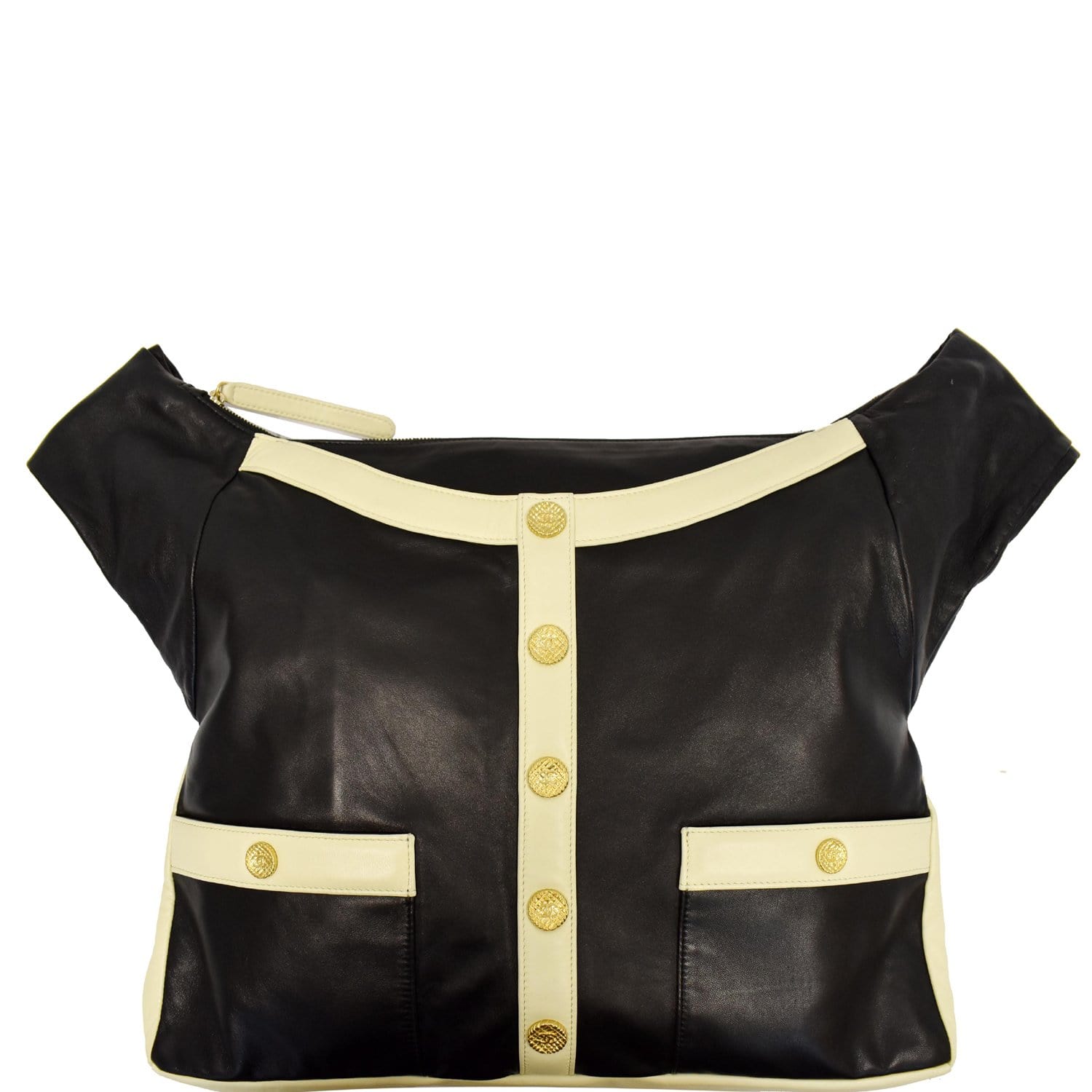 Chanel Girl Lambskin Shoulder Bag Black Beige