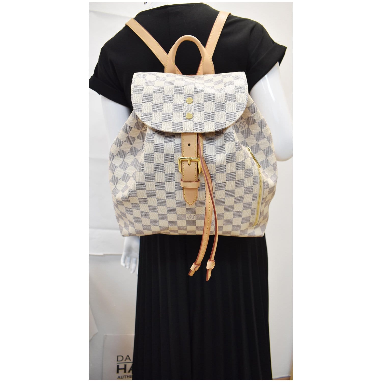 Louis Sperone Damier Azur Backpack Bag White