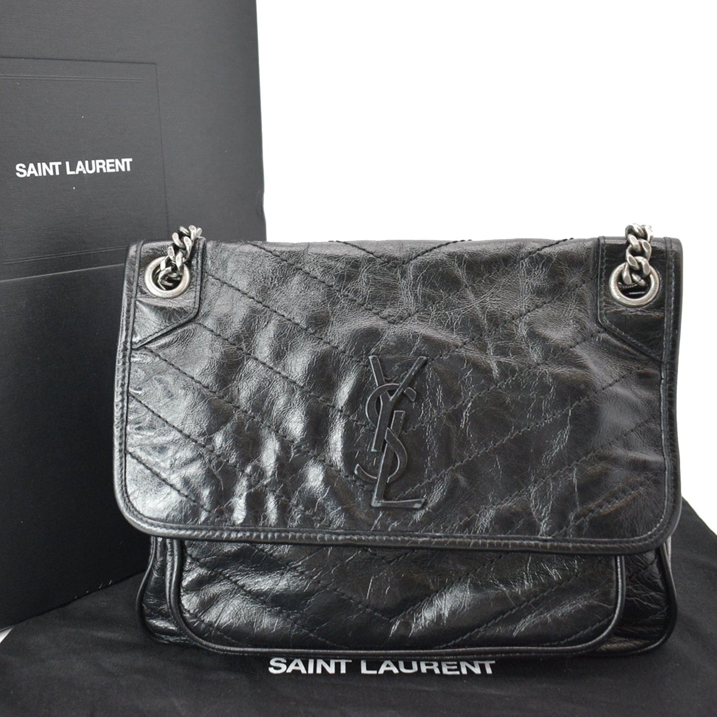 YSL Saint Laurent Saint Niki Crossbody Bag New Year Deals Leather Black