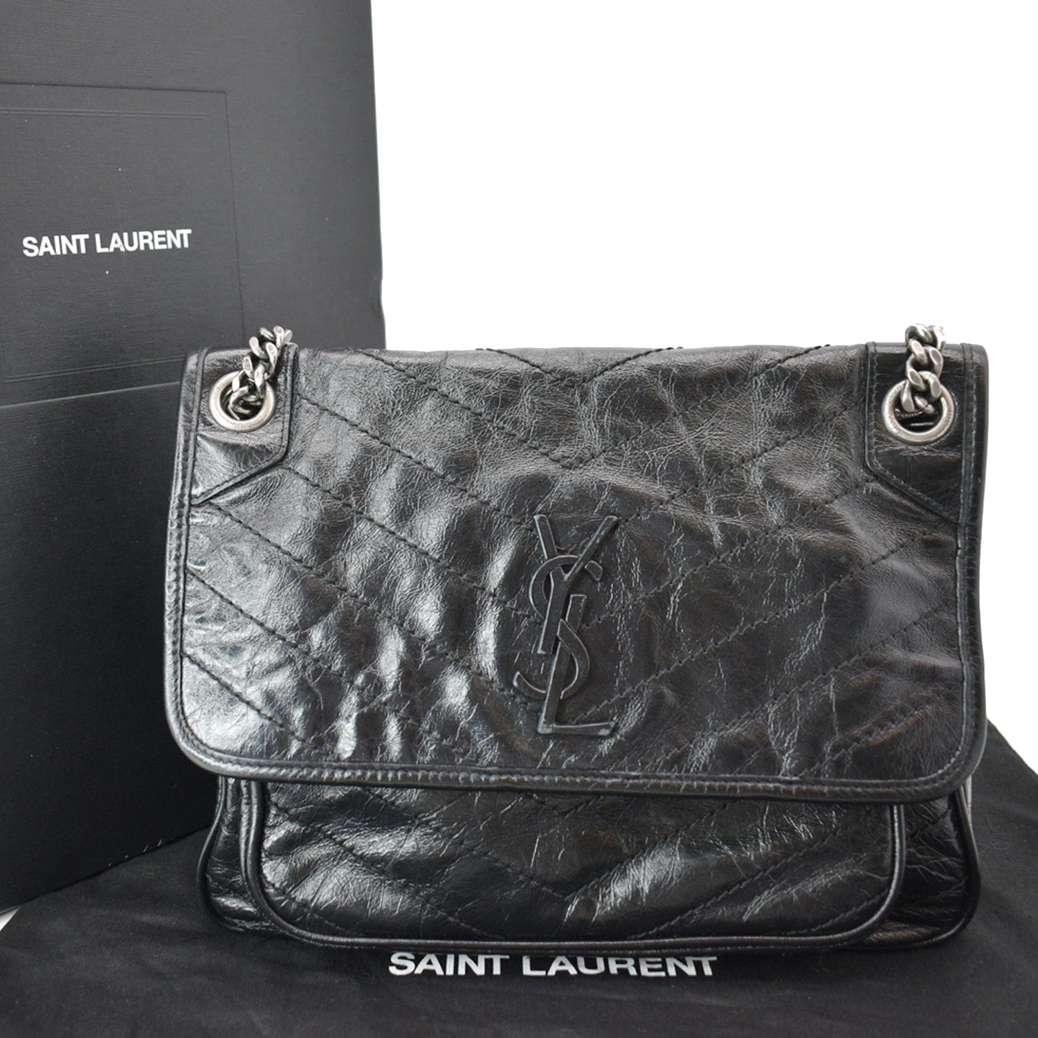 YSL Saint Laurent Saint Niki Crossbody Bag New Year Deals Leather Black