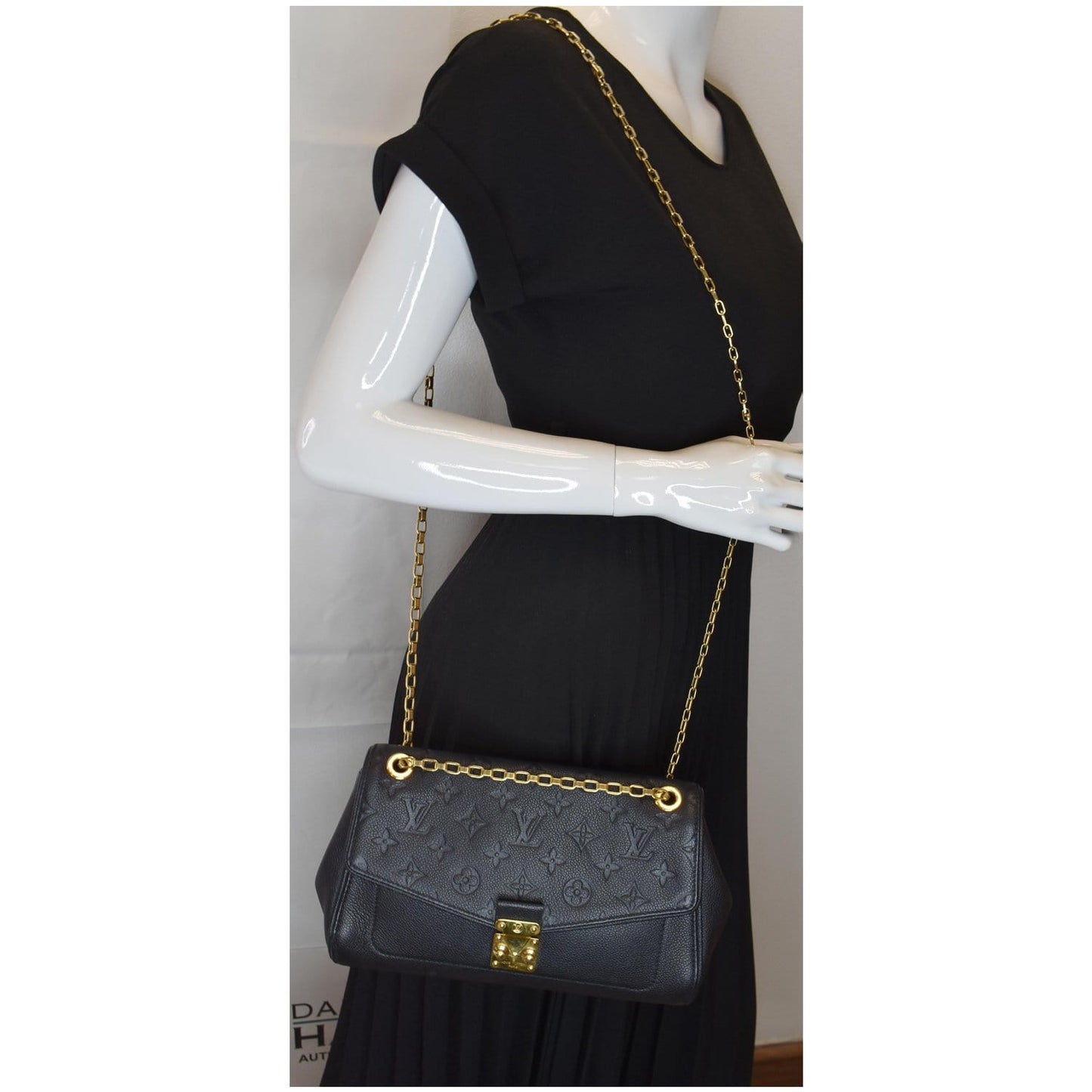 Louis St Germain Mm Empreinte Shoulder Bag Leather Monogram