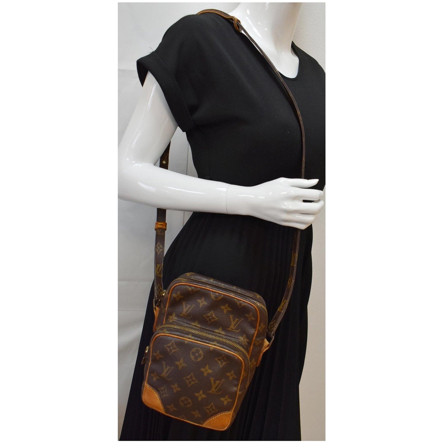 Louis Amazone Crossbody Bag Canvas Monogram Bag Brown