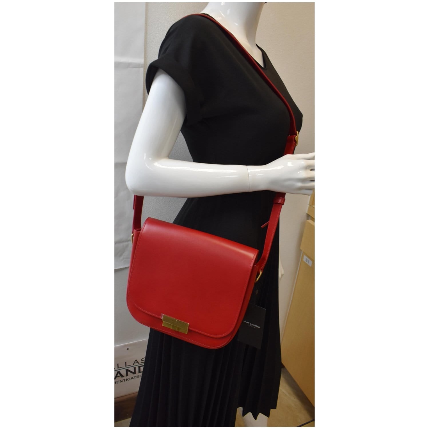 YSL Saint Laurent Saint Betty Smooth Shoulder Bag Leather Red