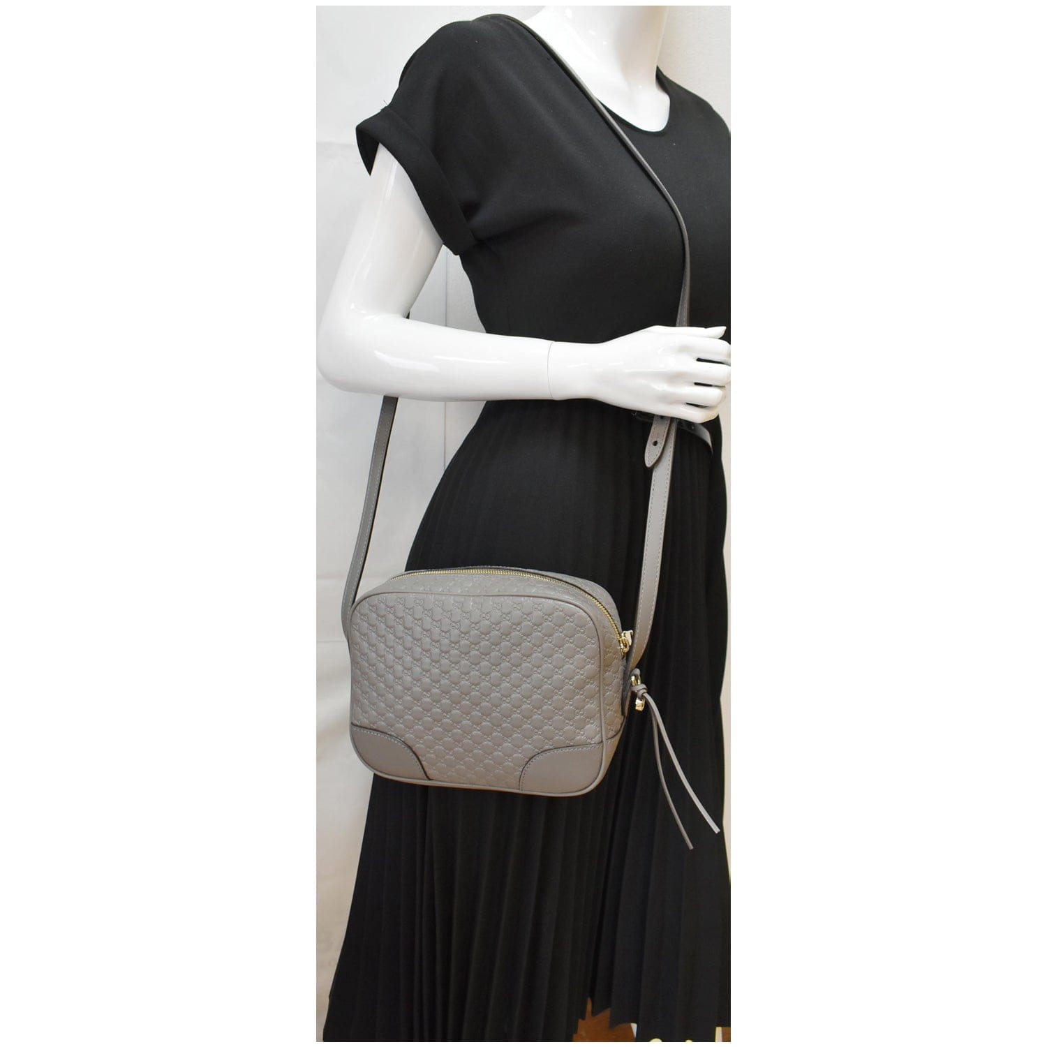 Gucci Bree ssima Crossbody Bag Grey Leather Mini