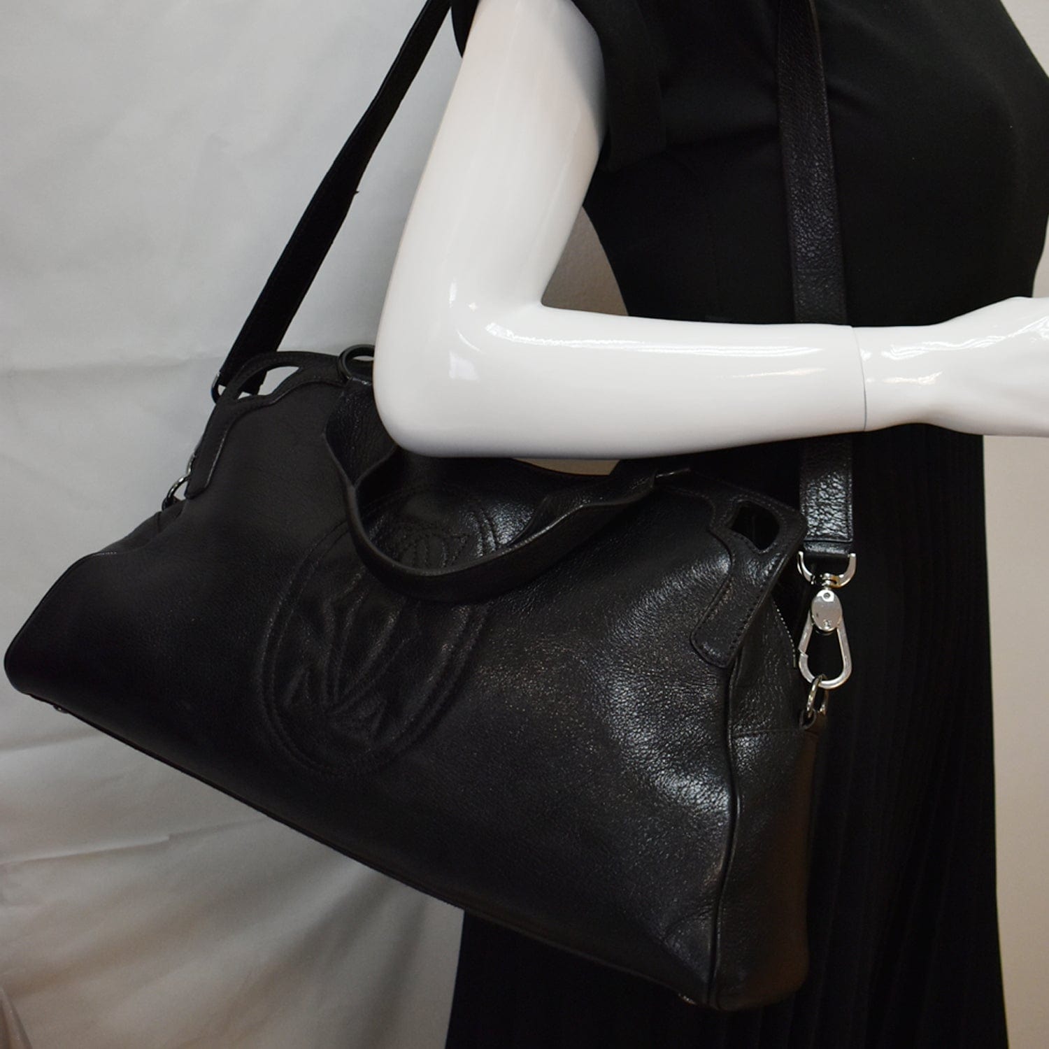 Marcello De Cartier Shoulder Bag Leather Black