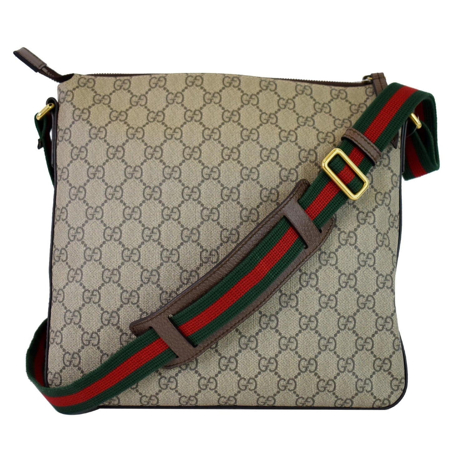 Gucci Courrier Zip Supreme Messenger Bag Canvas Beige Crossbody Bag