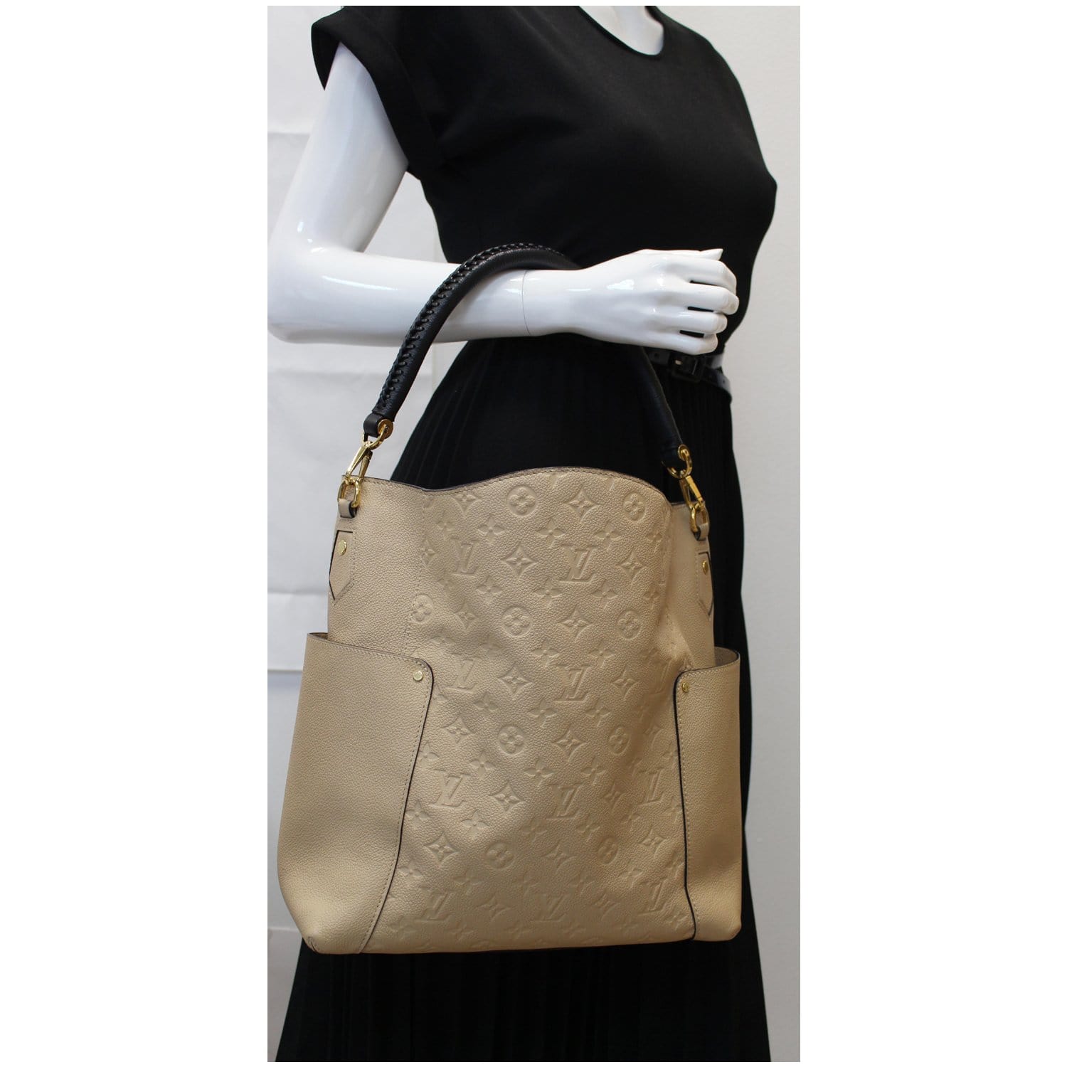 Louis Bagatelle Empreinte Shoulder Bag Monogram Beige