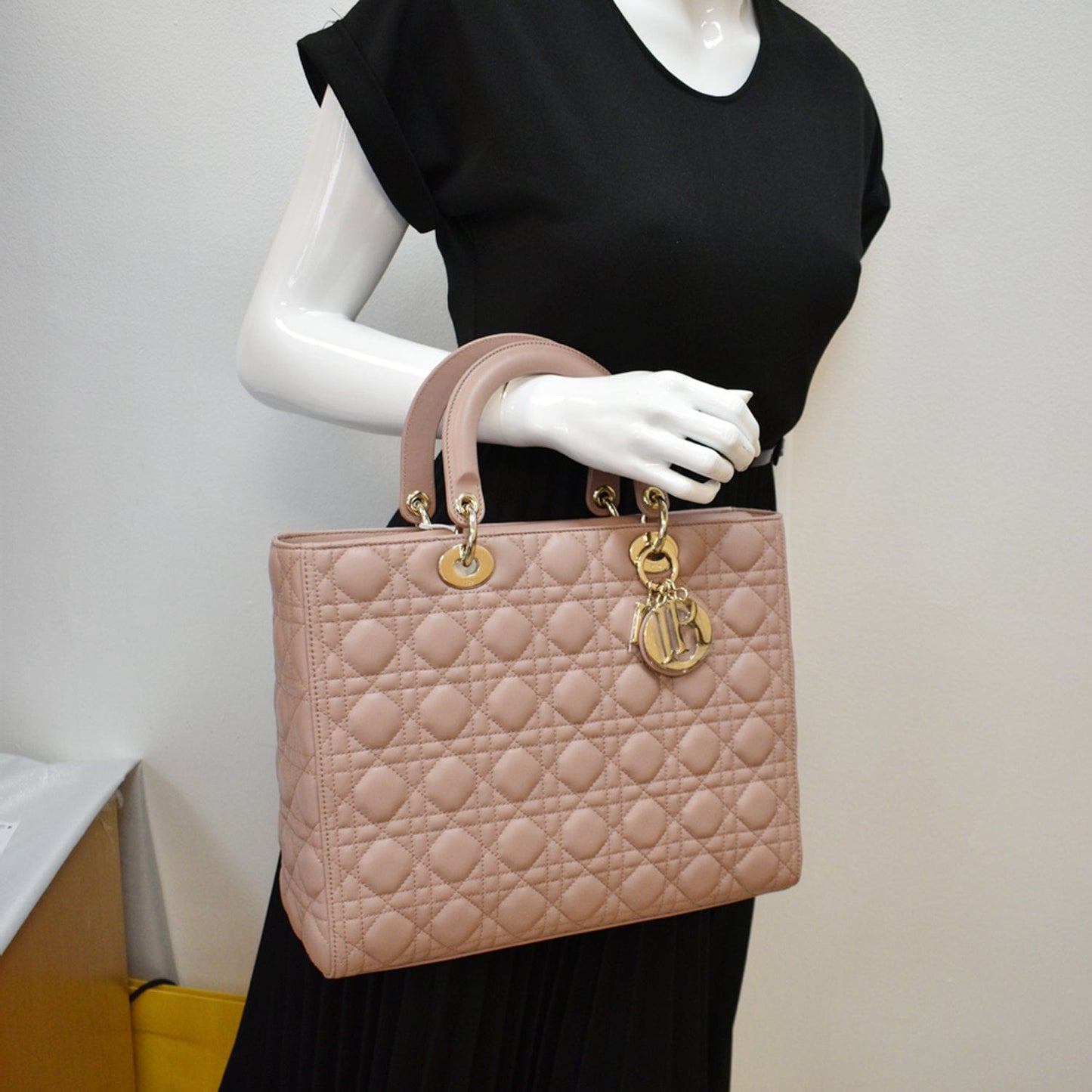 Dior Lady Shoulder Bag Blush Leather Quilted