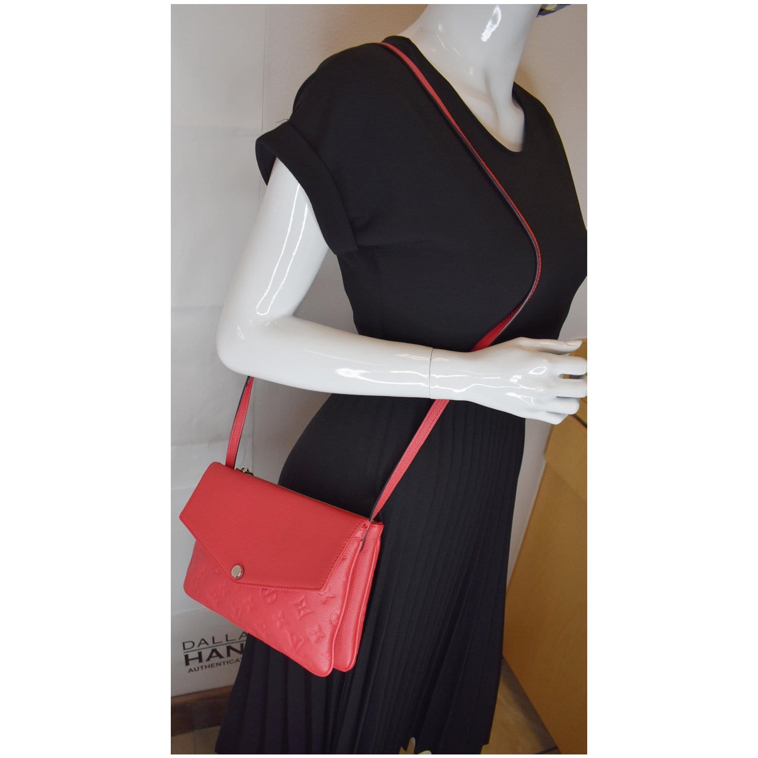 Louis Twice Empreinte Crossbody Bag Dahlia Leather Monogram