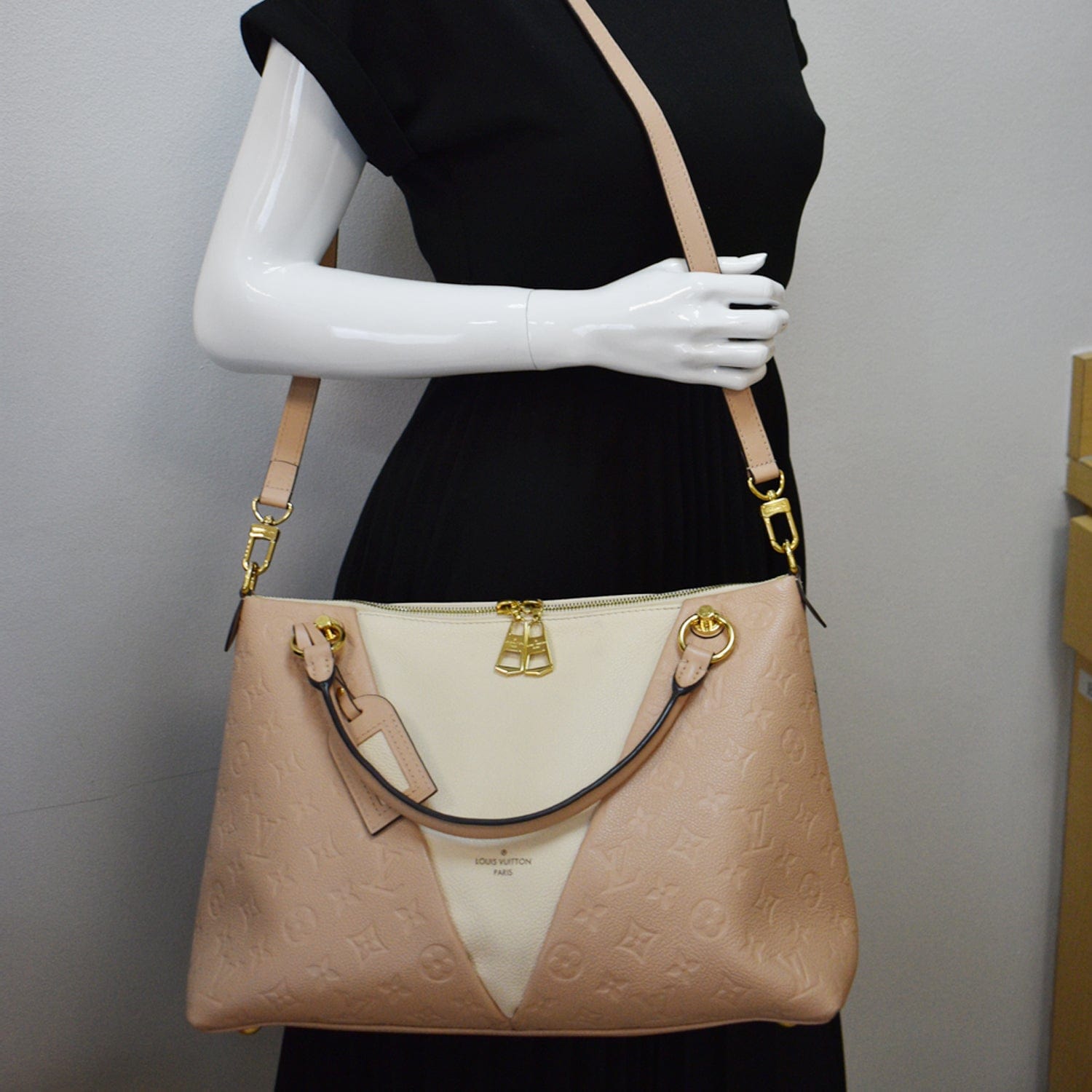 Louis Mm Empreinte Tote Shoulder Bag Rose Monogram