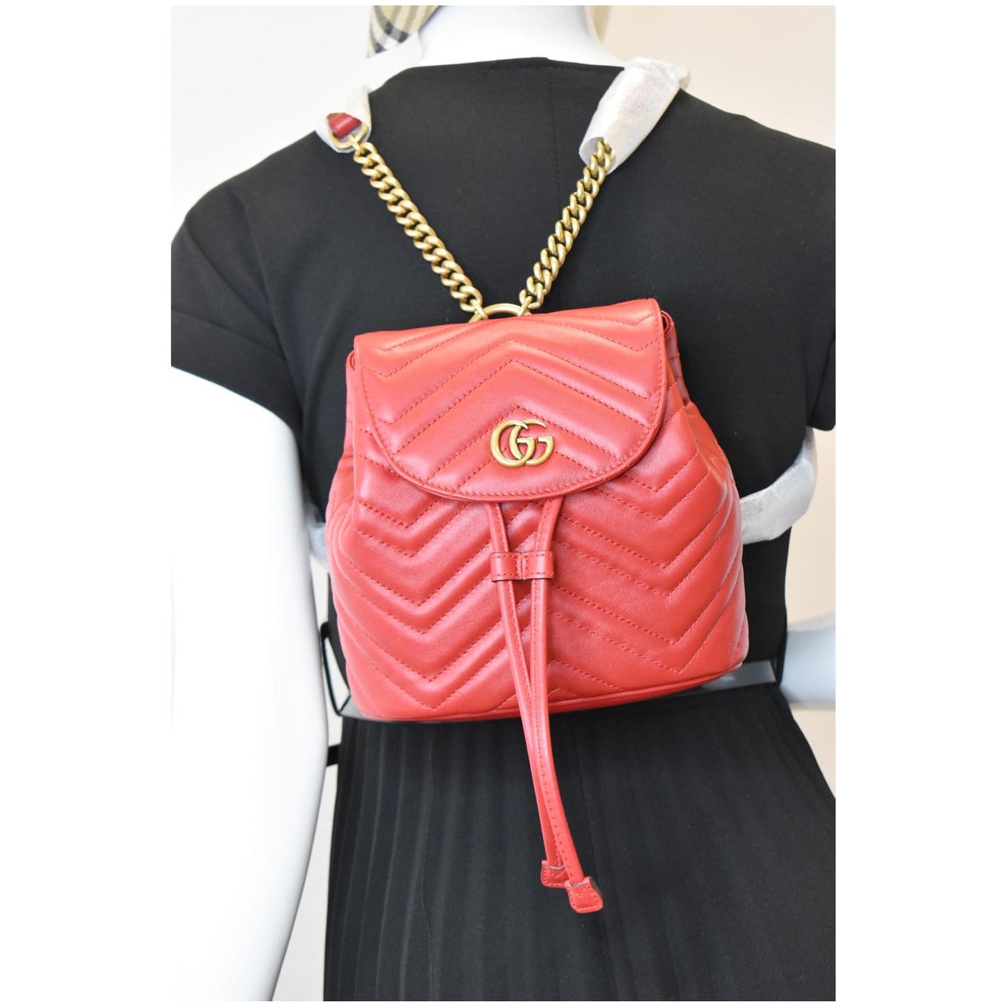 Gucci Marmont Backpack Bag Leather Matelasse