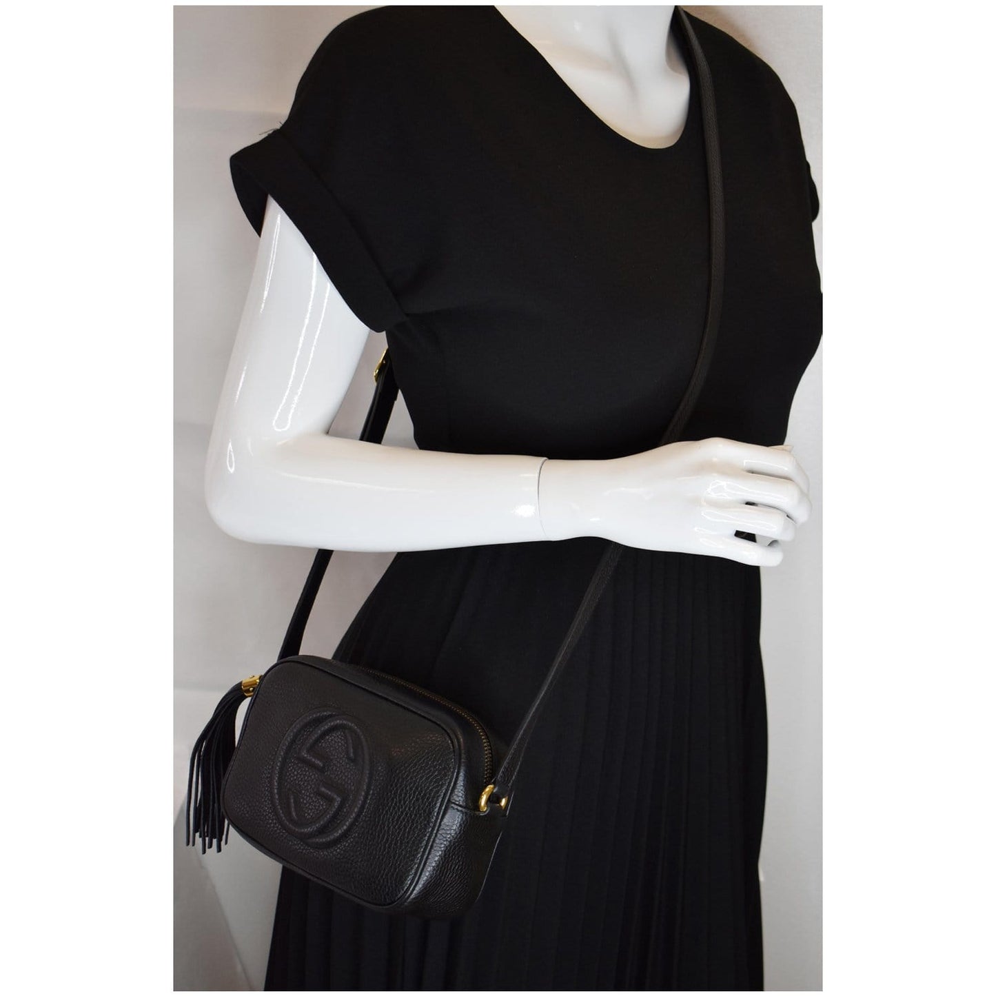 Gucci Soho Disco Crossbody Bag Leather Black Black 347994