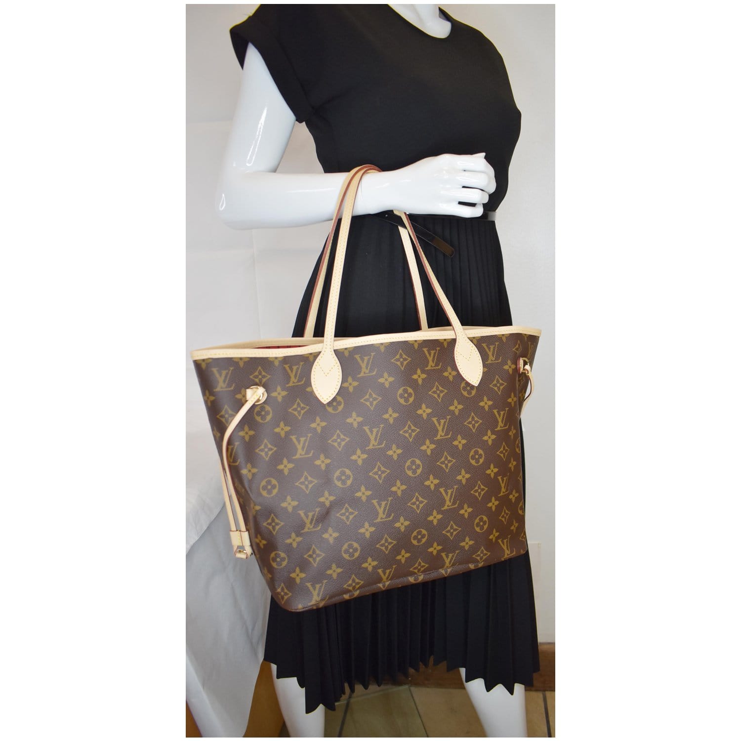 Louis Neverfull Mm Shoulder Bag Canvas Monogram Brown 2