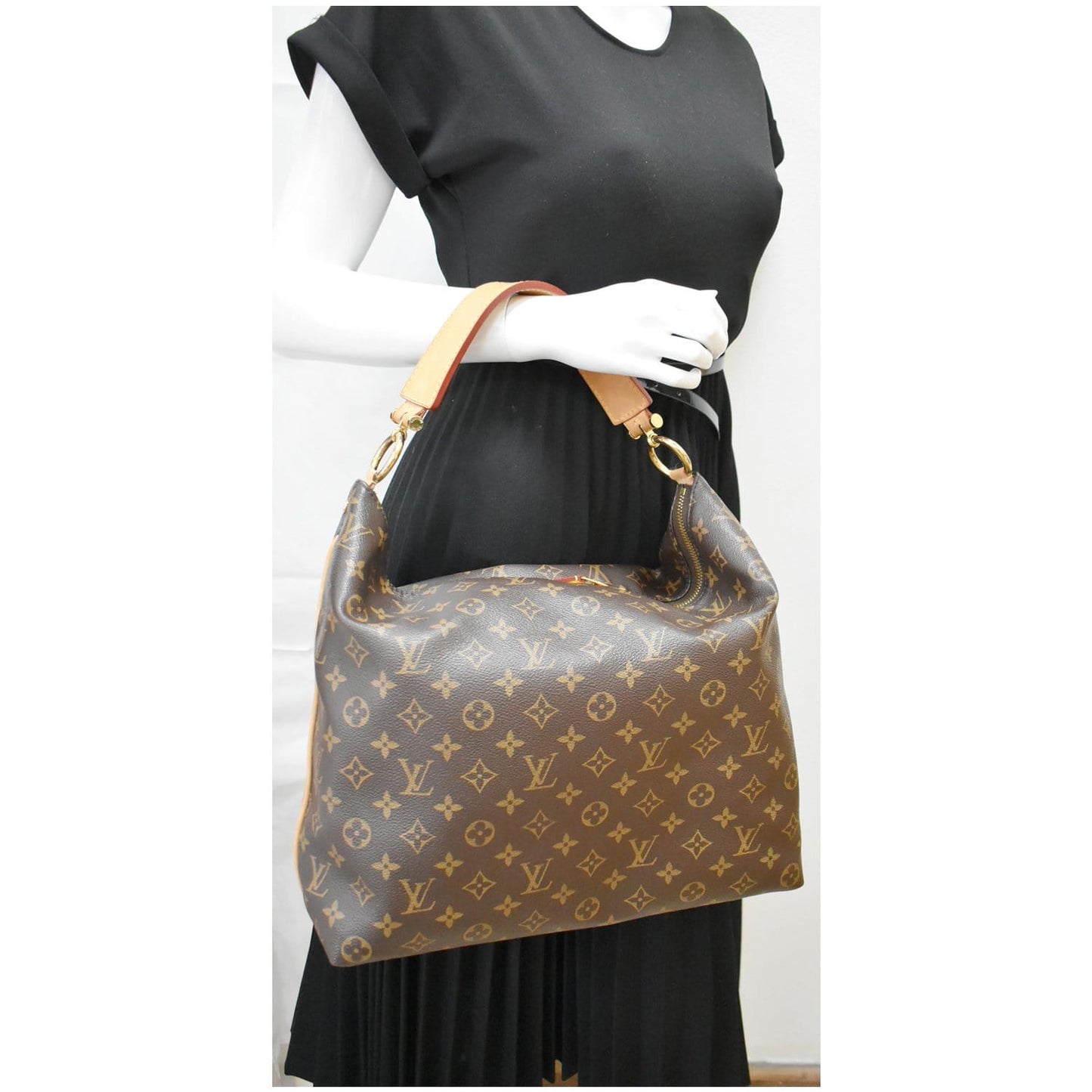 Louis Sully Mm Shoulder Bag Canvas Monogram Brown 3