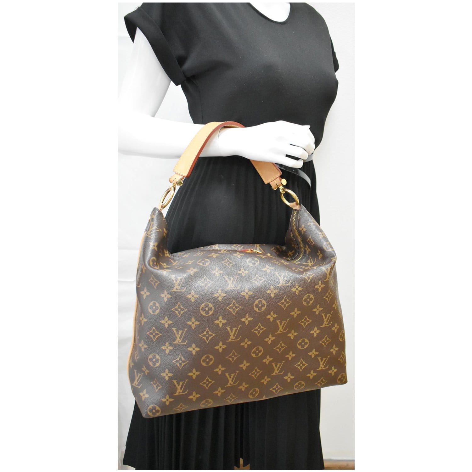 Louis Sully Mm Shoulder Bag Canvas Monogram Brown 3