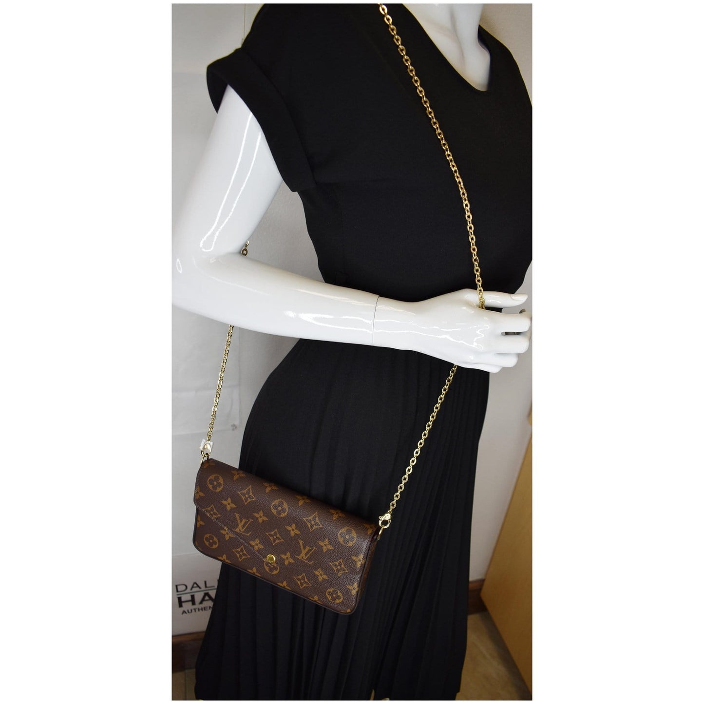 Louis Pochette Felicie Crossbody Bag Canvas Monogram Brown 4