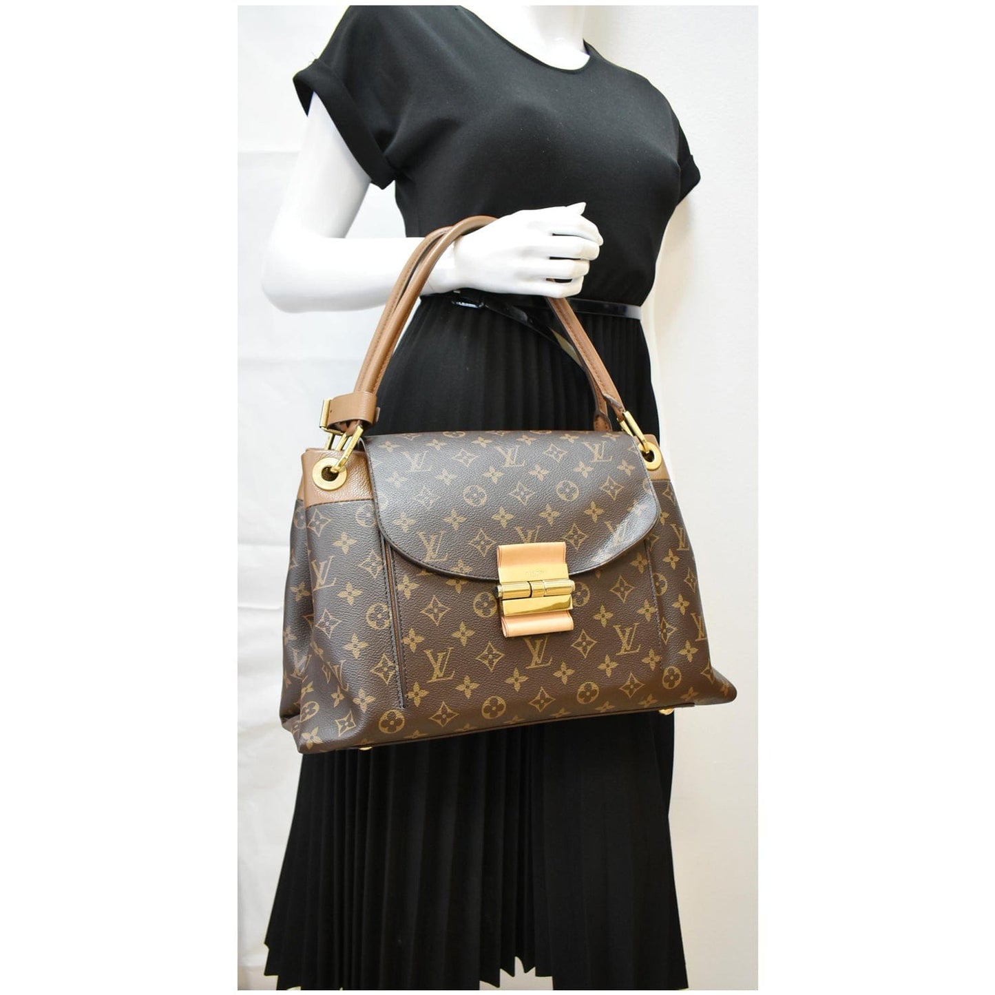 Louis Olympe Satchel Shoulder Bag Canvas Monogram