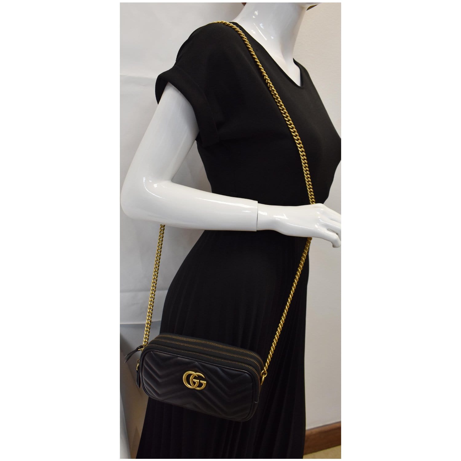Gucci Marmont Crossbody Bag Black Mini