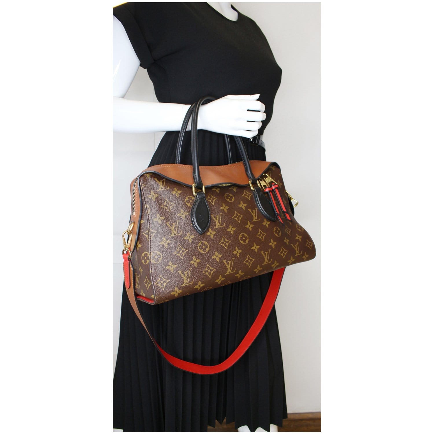 Louis Tuileries Tote Shoulder Bag Canvas Monogram Brown 5