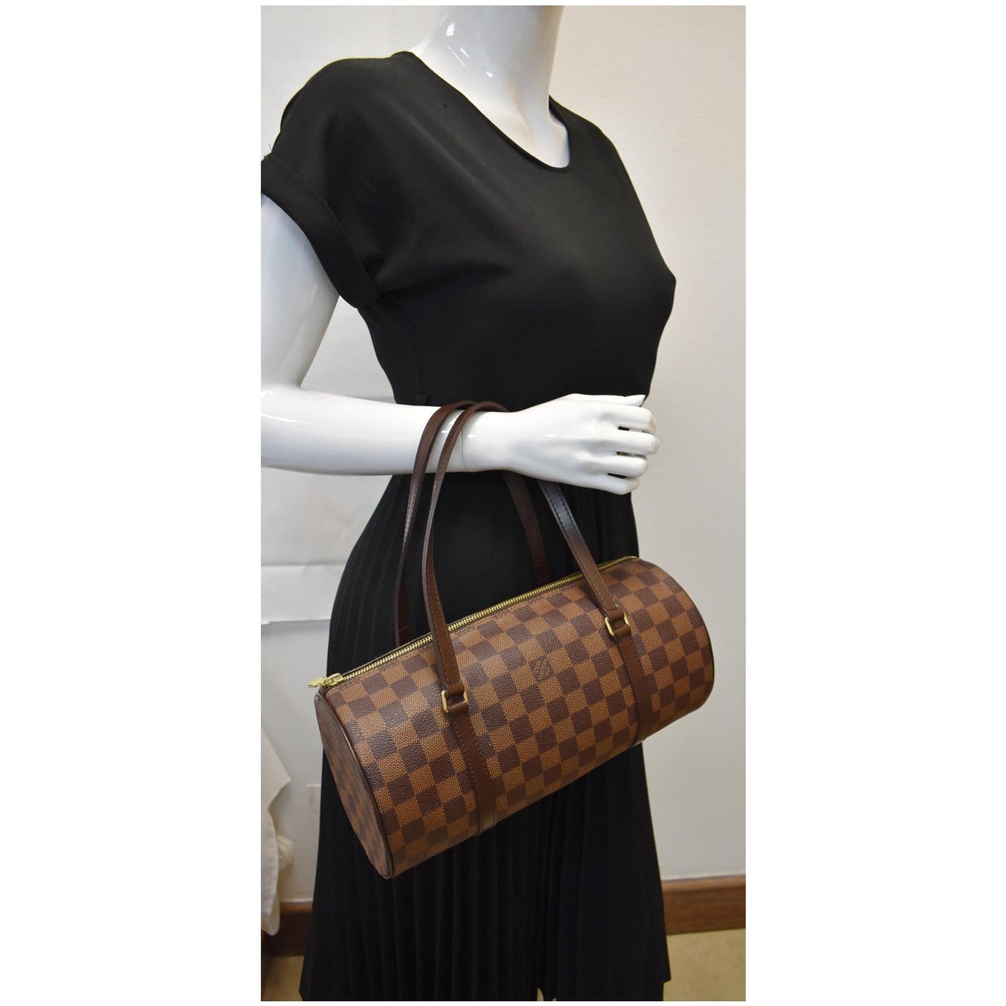 Louis Papillon Damier Ebene Shoulder Handbag Brown Shoulder Bag