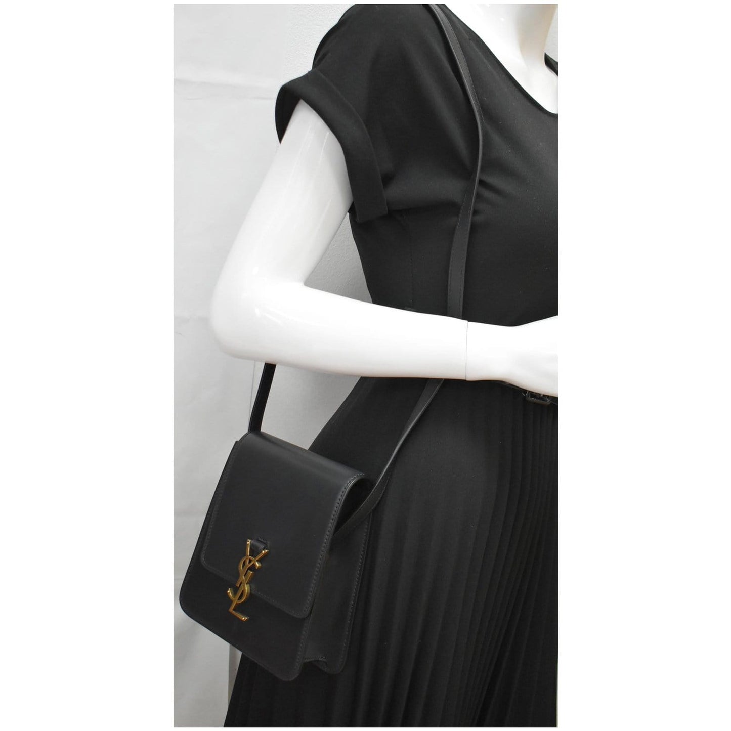 YSL Saint Laurent Saint Kaia North South Satchel Bag Leather Black Travel Bag