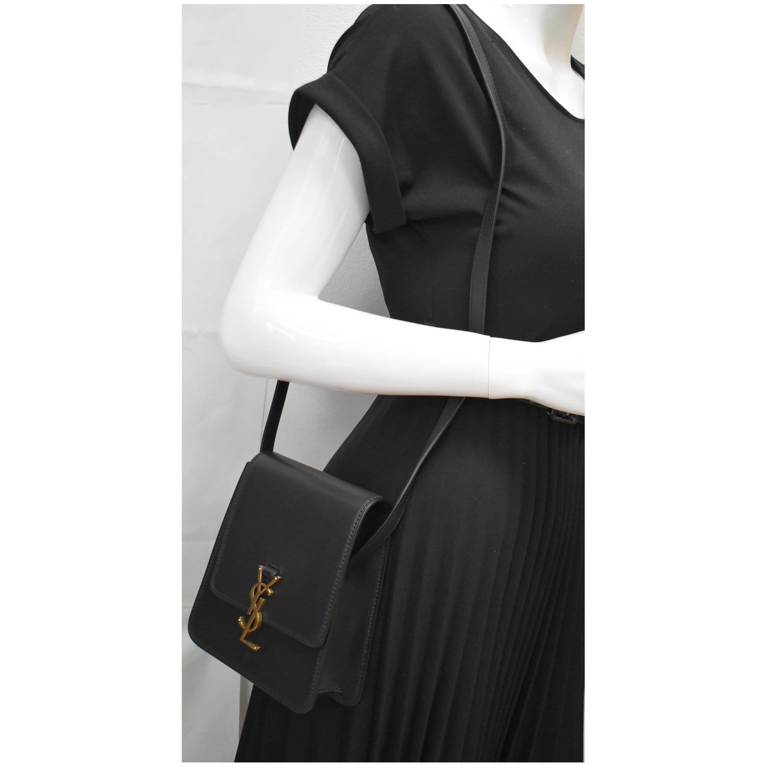 YSL Saint Laurent Saint Kaia North South Satchel Bag Leather Black Travel Bag