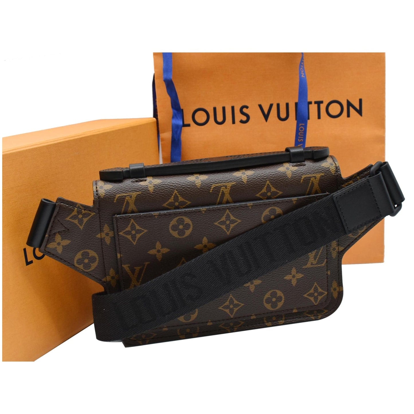 Louis Lock Sling Macassar Crossbody Bag Monogram Brown