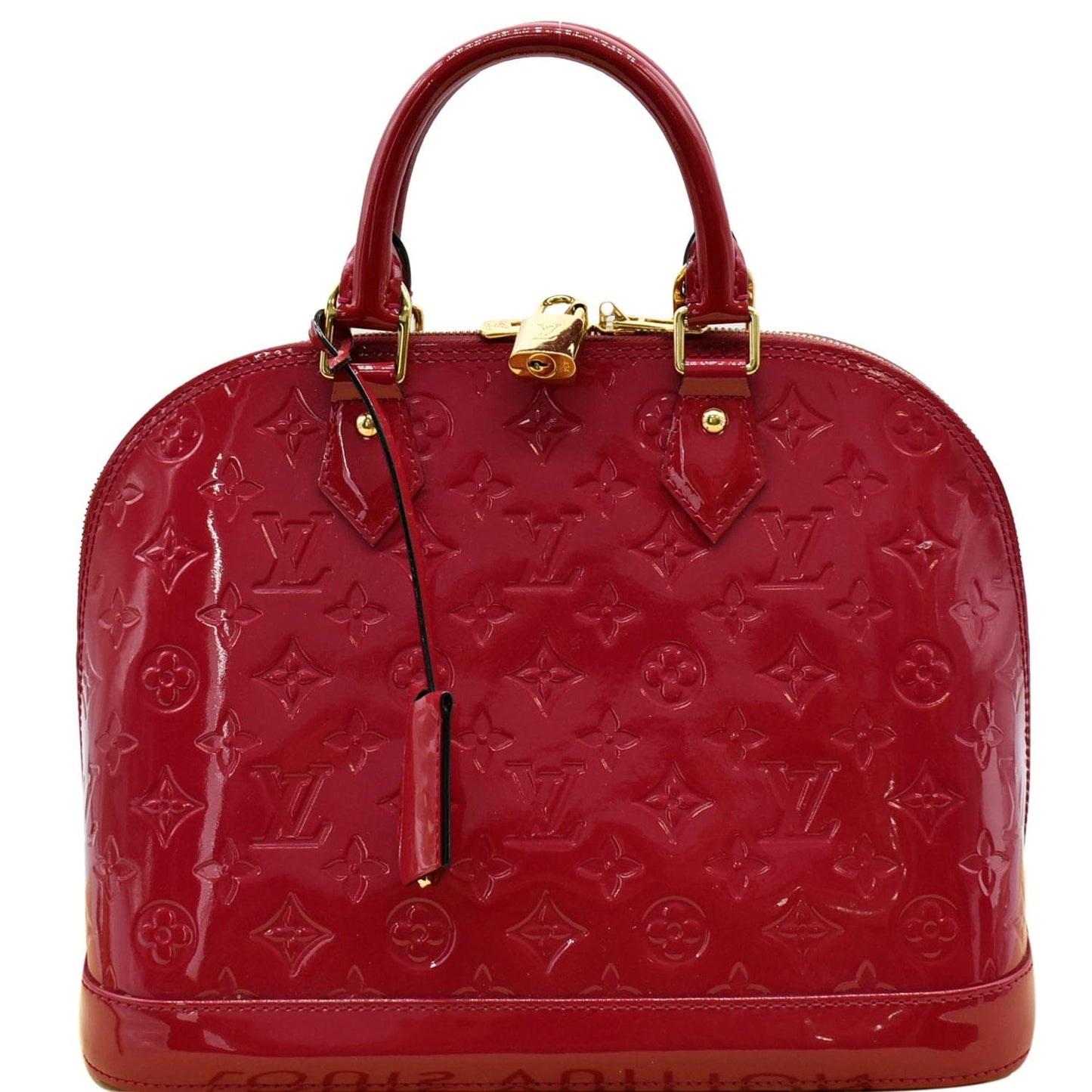 Louis Alma Pm Vernis Satchel Bag Monogram Red Travel Bag