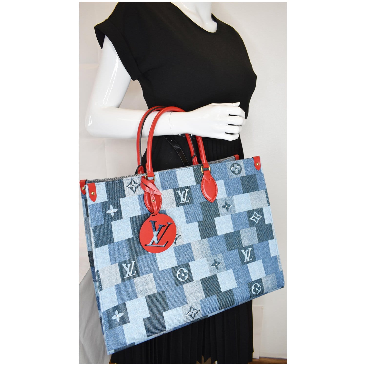 Louis Onthego Gm Autres Toiles Shoulder Bag Denim Monogram