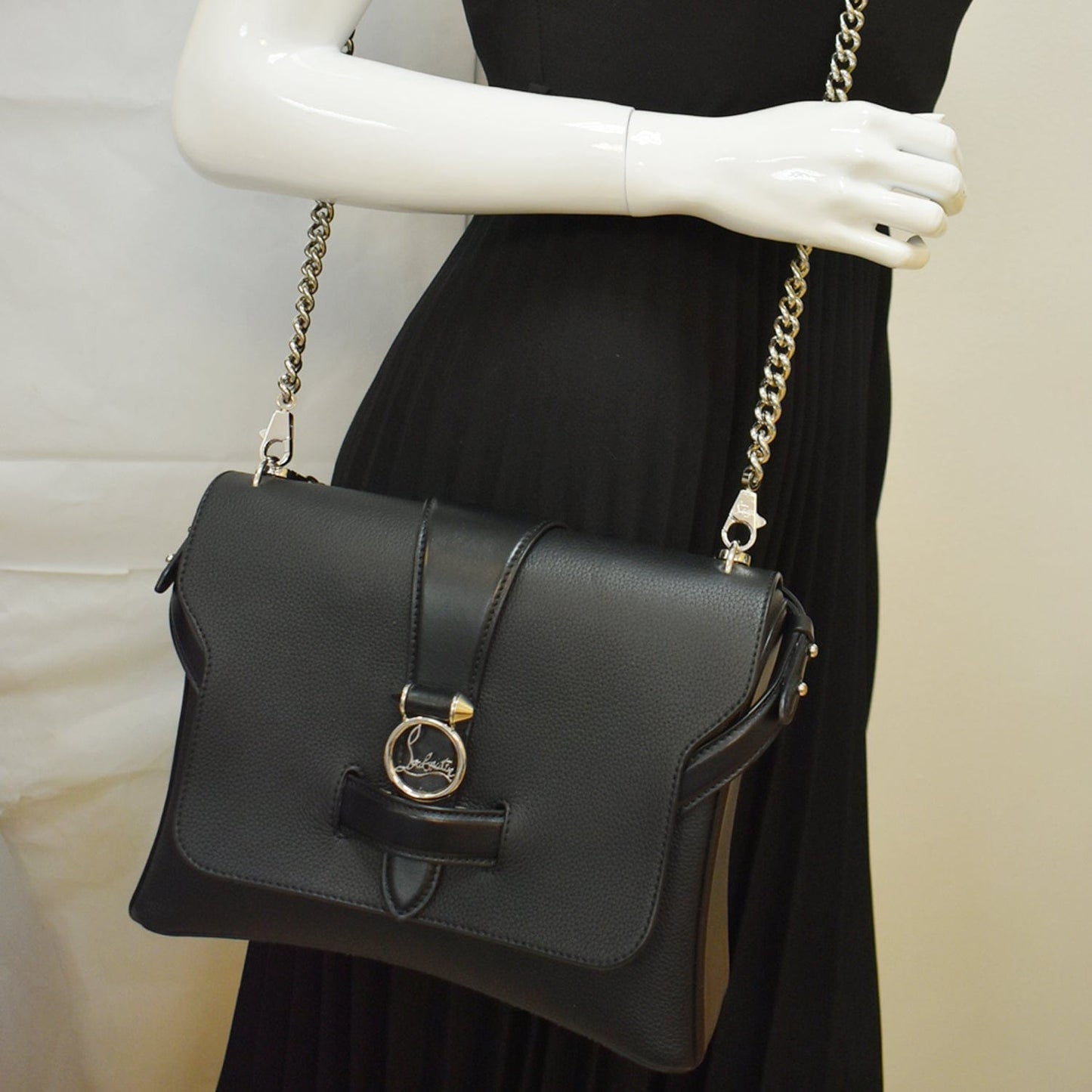 Pebbled Rubylou Shoulder Bag Black Small