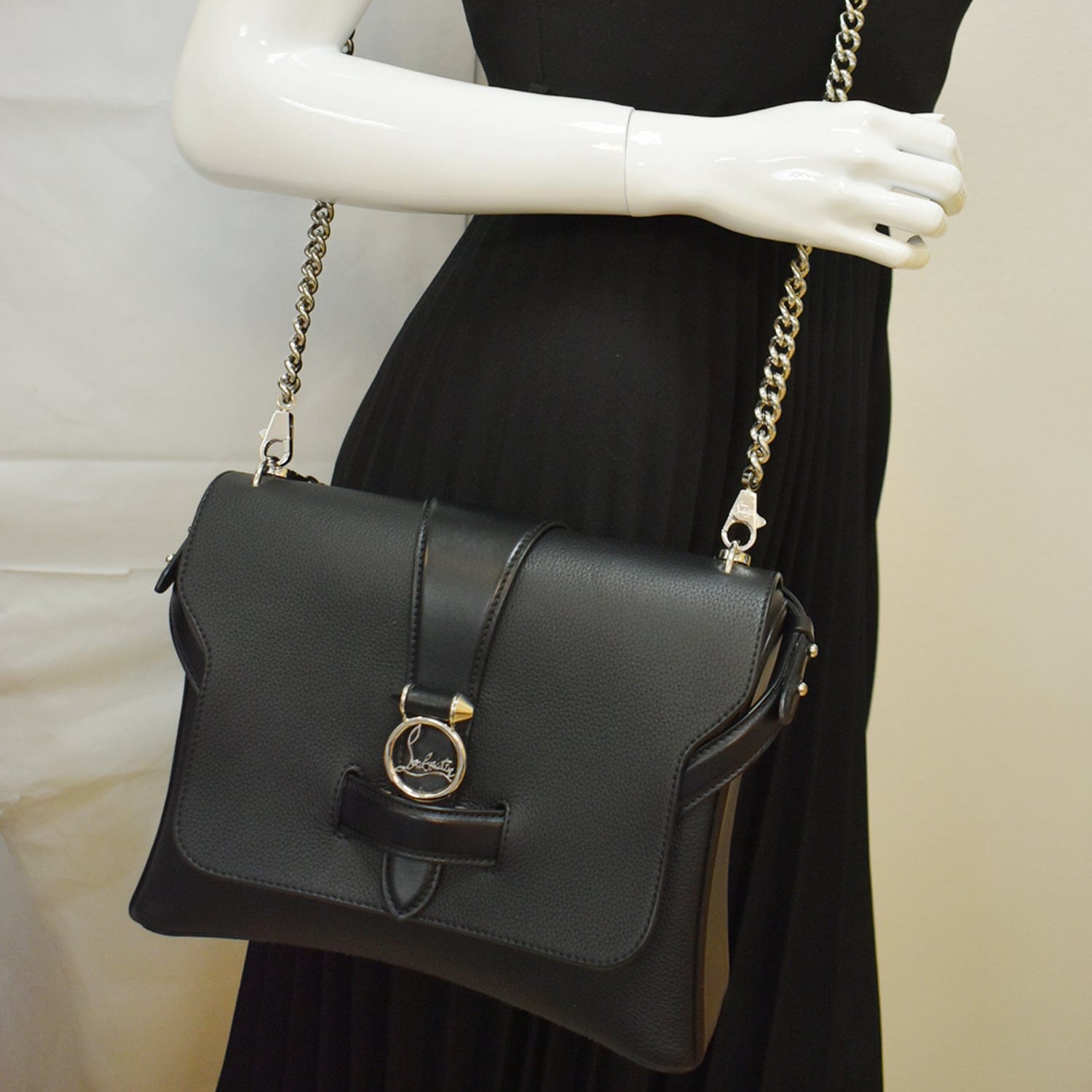 Pebbled Rubylou Shoulder Bag Black Small