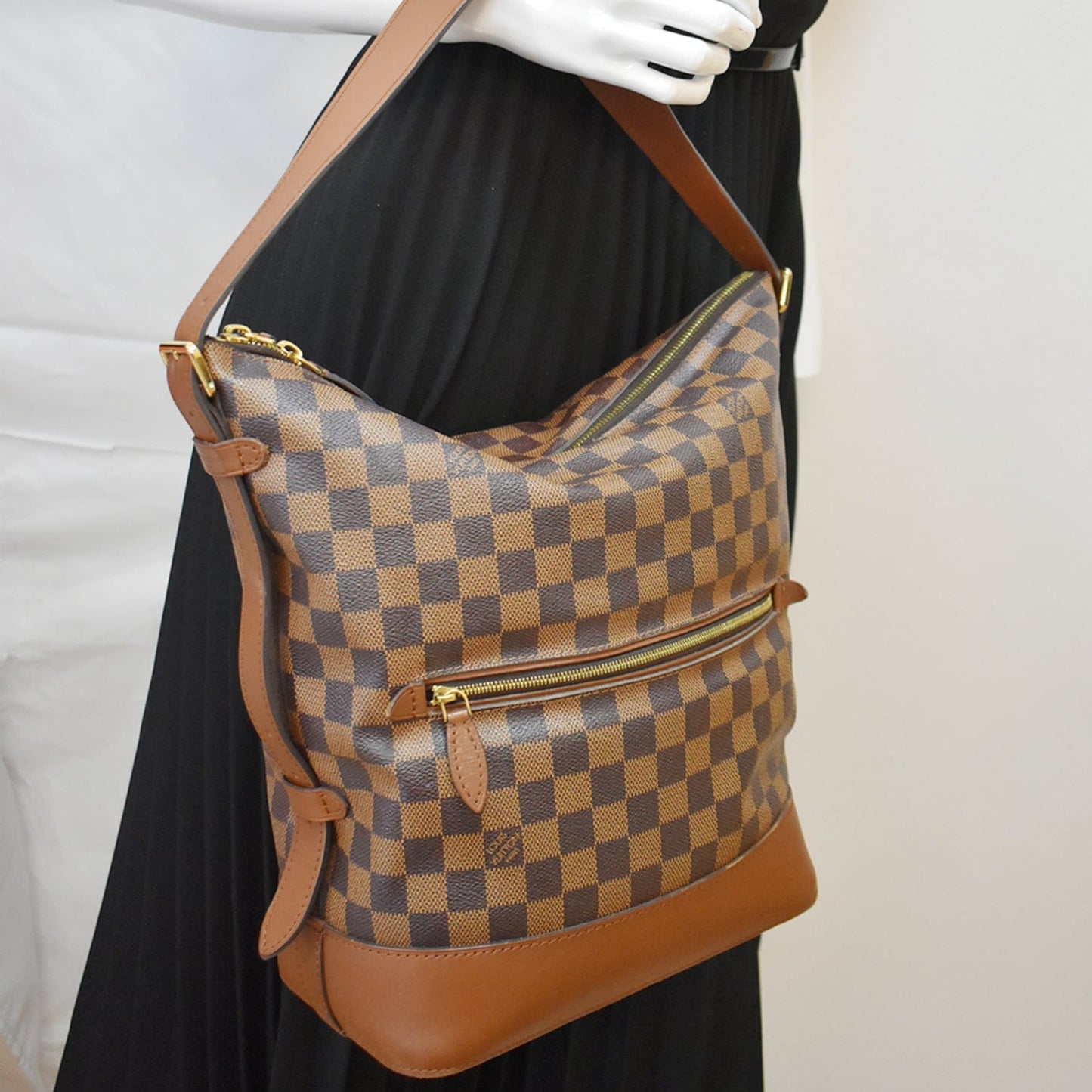 Louis Diane Damier Ebene Shoulder Bag Brown