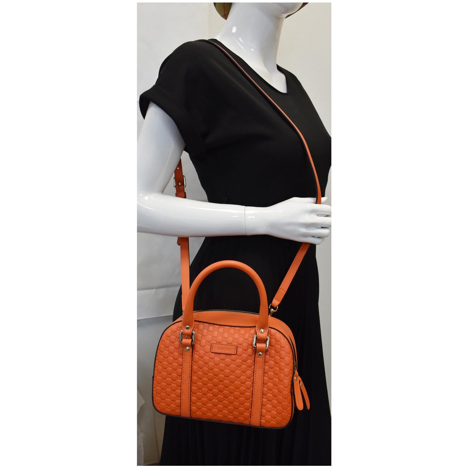 Gucci Microssima Crossbody Bag Orange Leather Small