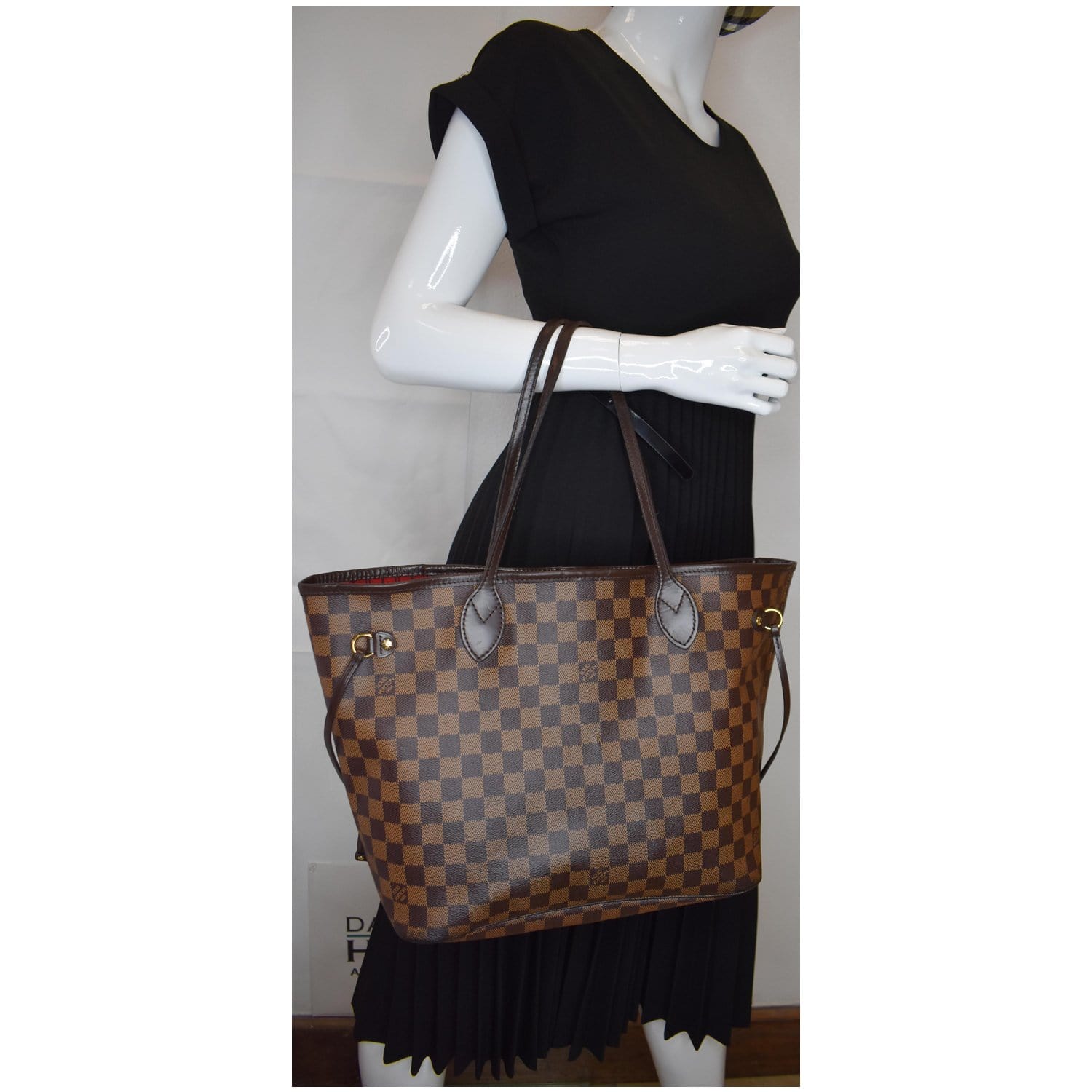 Louis Neverfull Mm Damier Ebene Shoulder Bag Brown Brown 2