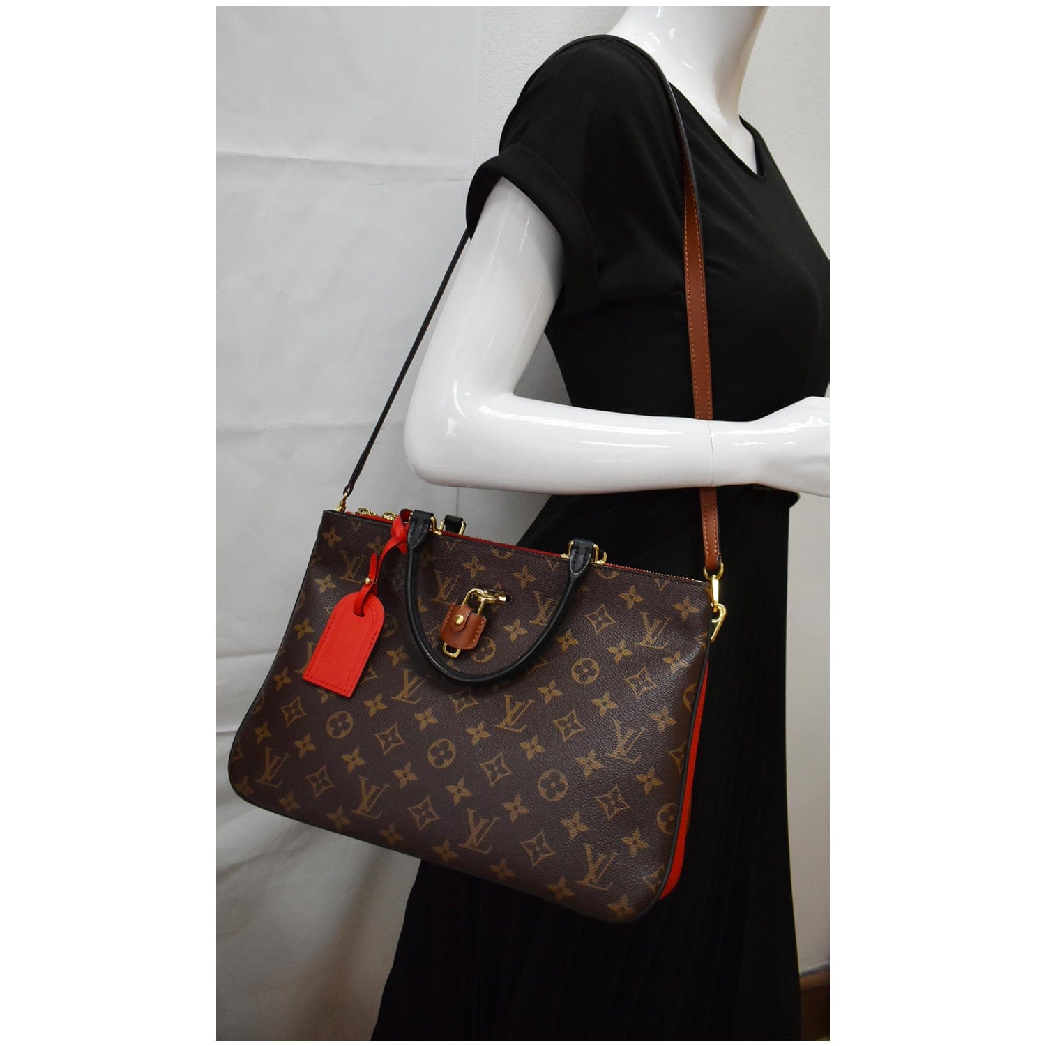 Louis Millefeuille Satchel Bag Canvas Monogram Travel Bag