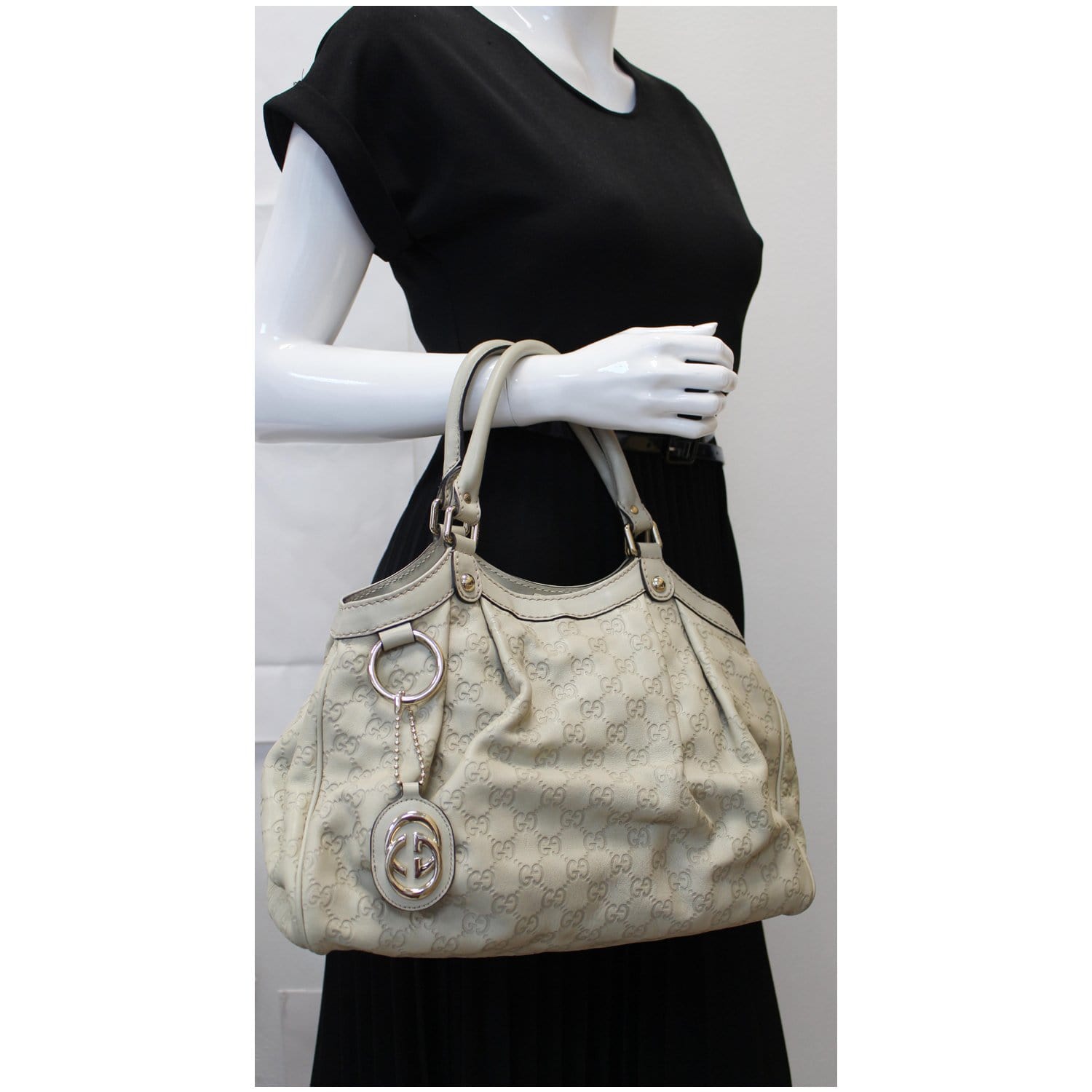 Gucci Sukey ssima Tote Bag Leather White