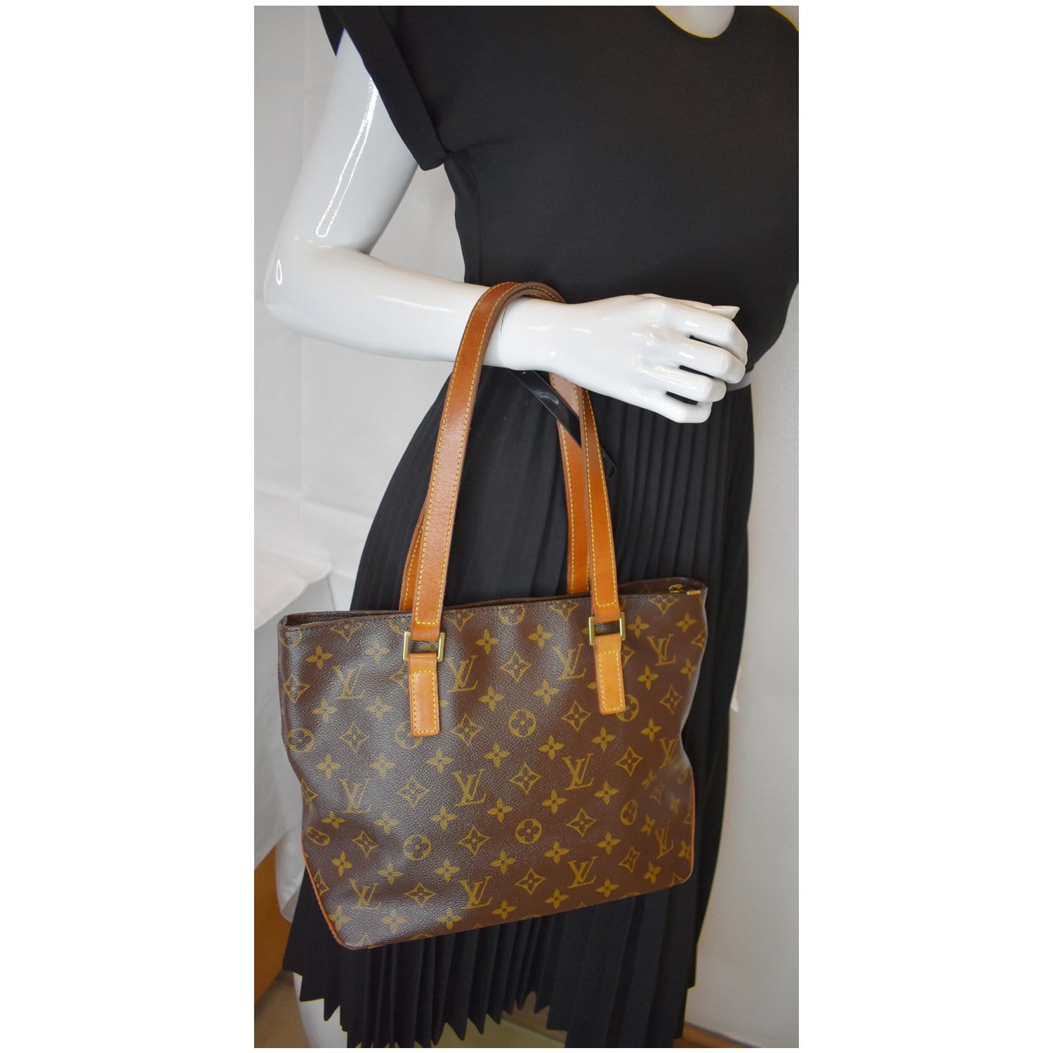Louis Cabas Piano Shoulder Bag Canvas Monogram Bag Brown