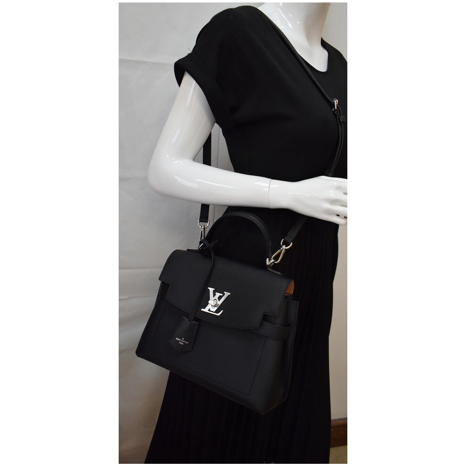 Louis Lockme Ever Bb Pebbled Crossbody Bag Leather Black