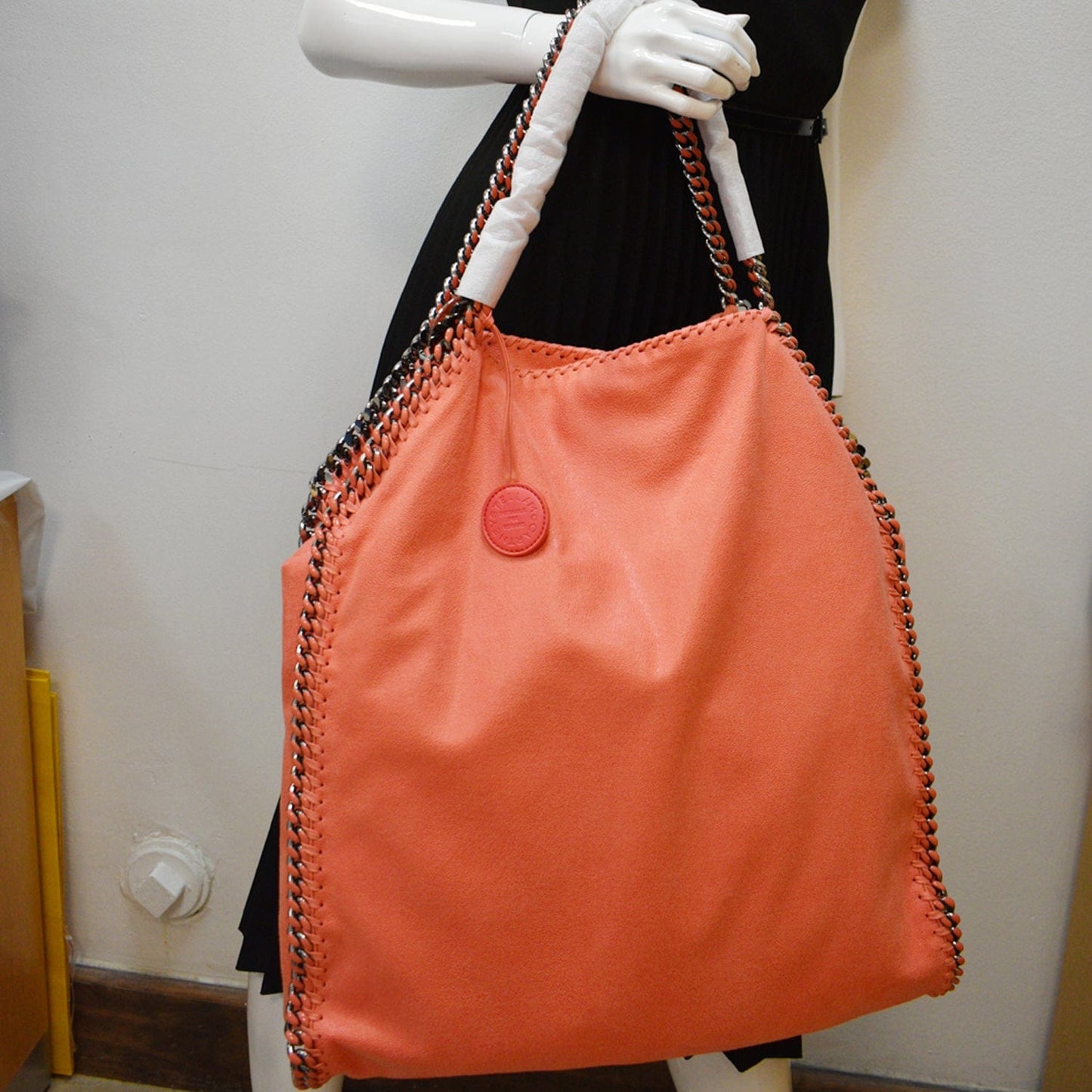 Falabella Faux Chain Shoulder Bag Leather Red