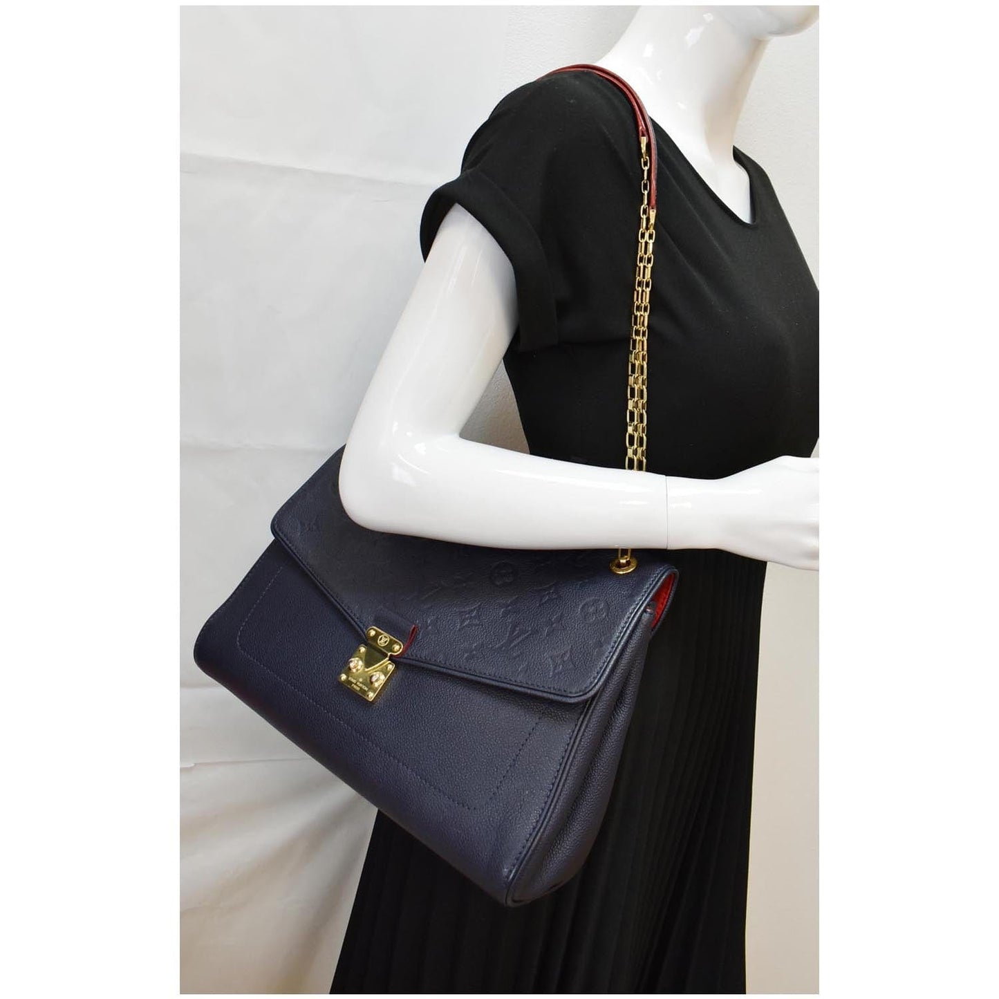 Louis Saint Germain Mm Empreinte Shoulder Bag Leather Monogram