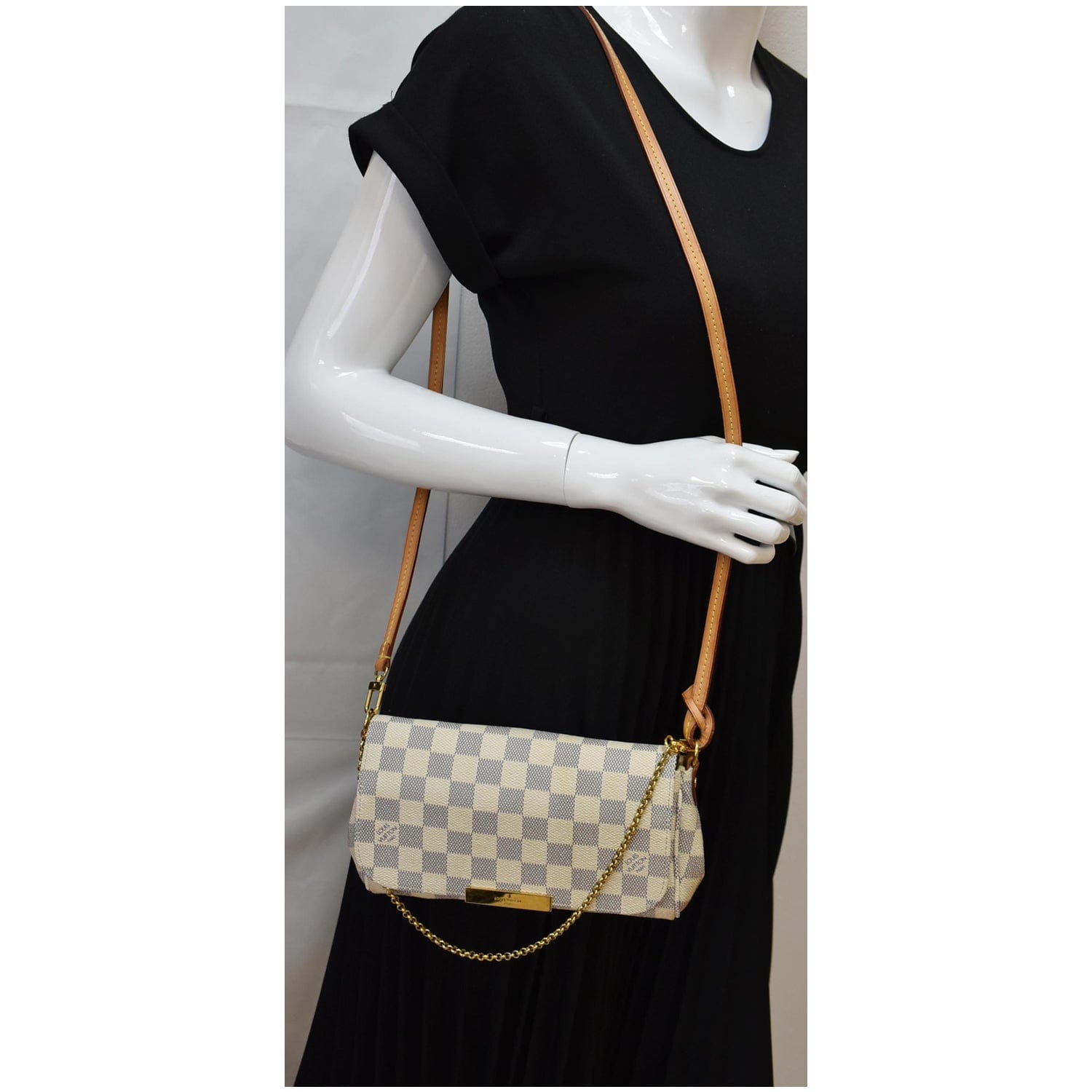 Louis Favorite Pm Damier Azur Crossbody Bag White