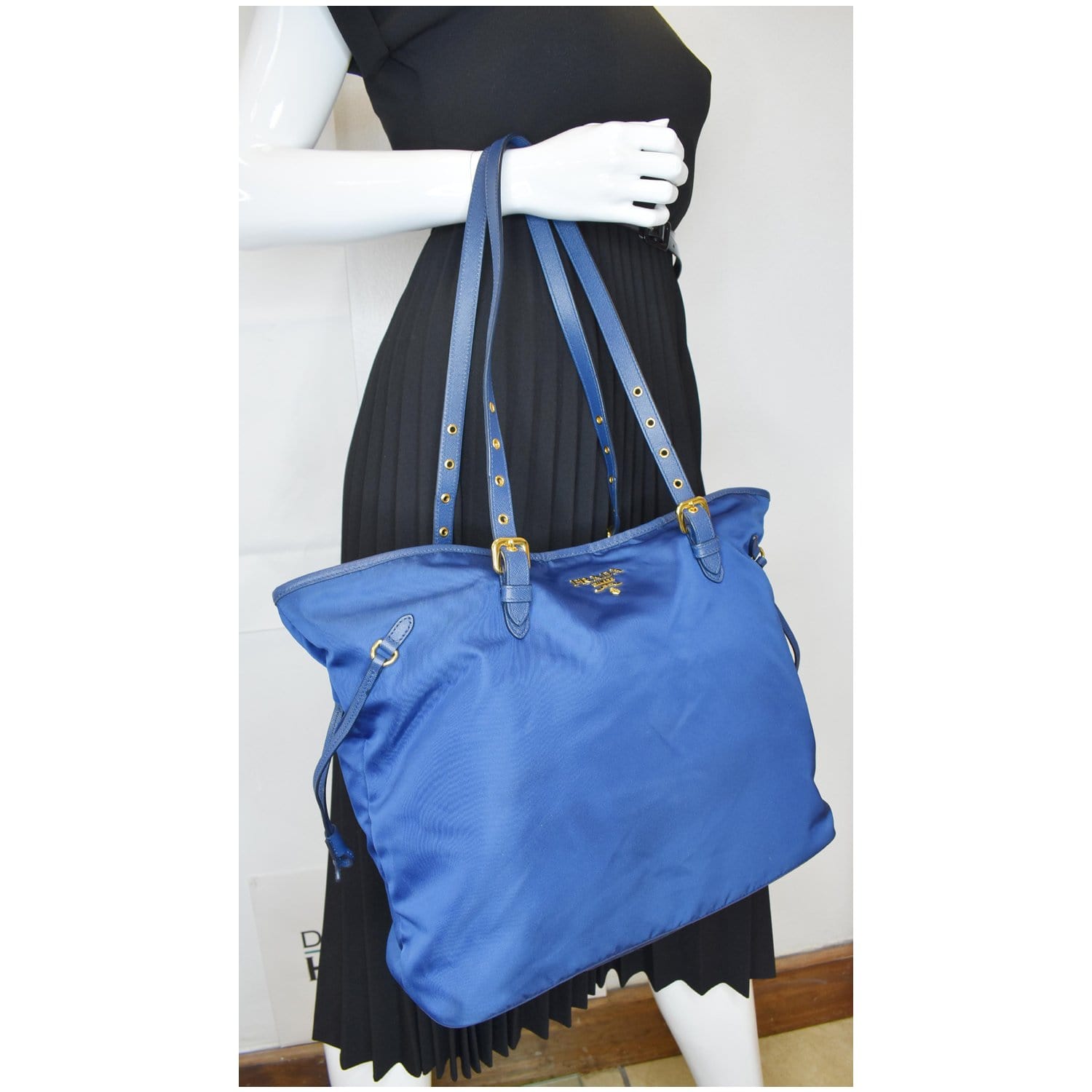 Prada Tessuto Saffiano Tote Bag Leather Nylon