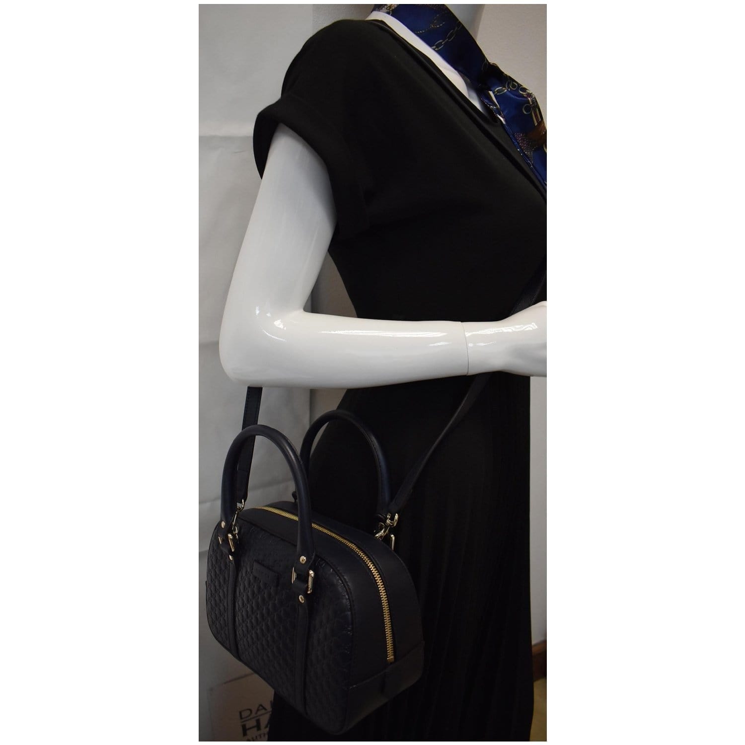 Gucci Microssima Crossbody Bag Leather Blue