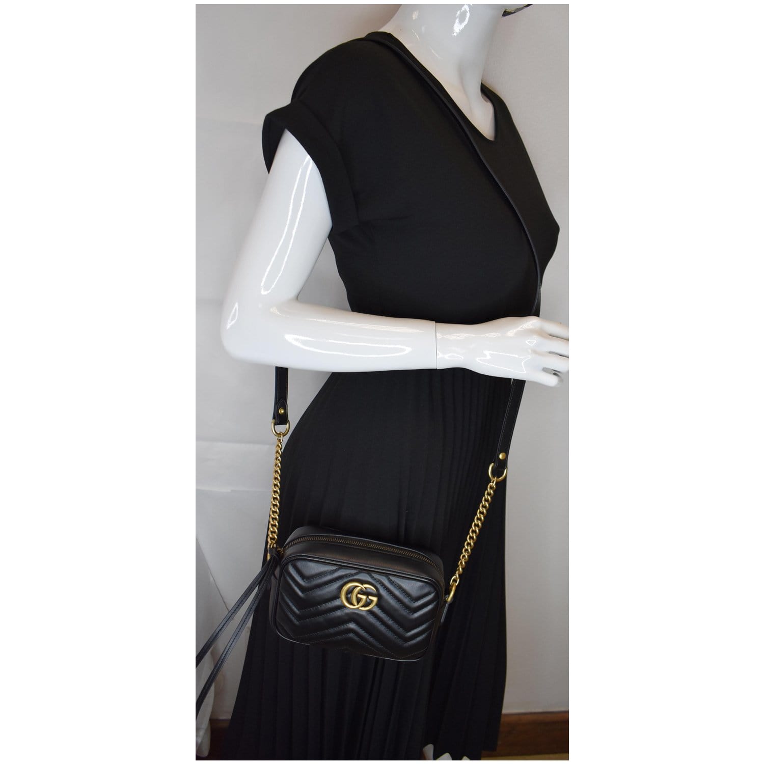 Gucci Marmont Mini Shoulder Bag Leather Matelasse